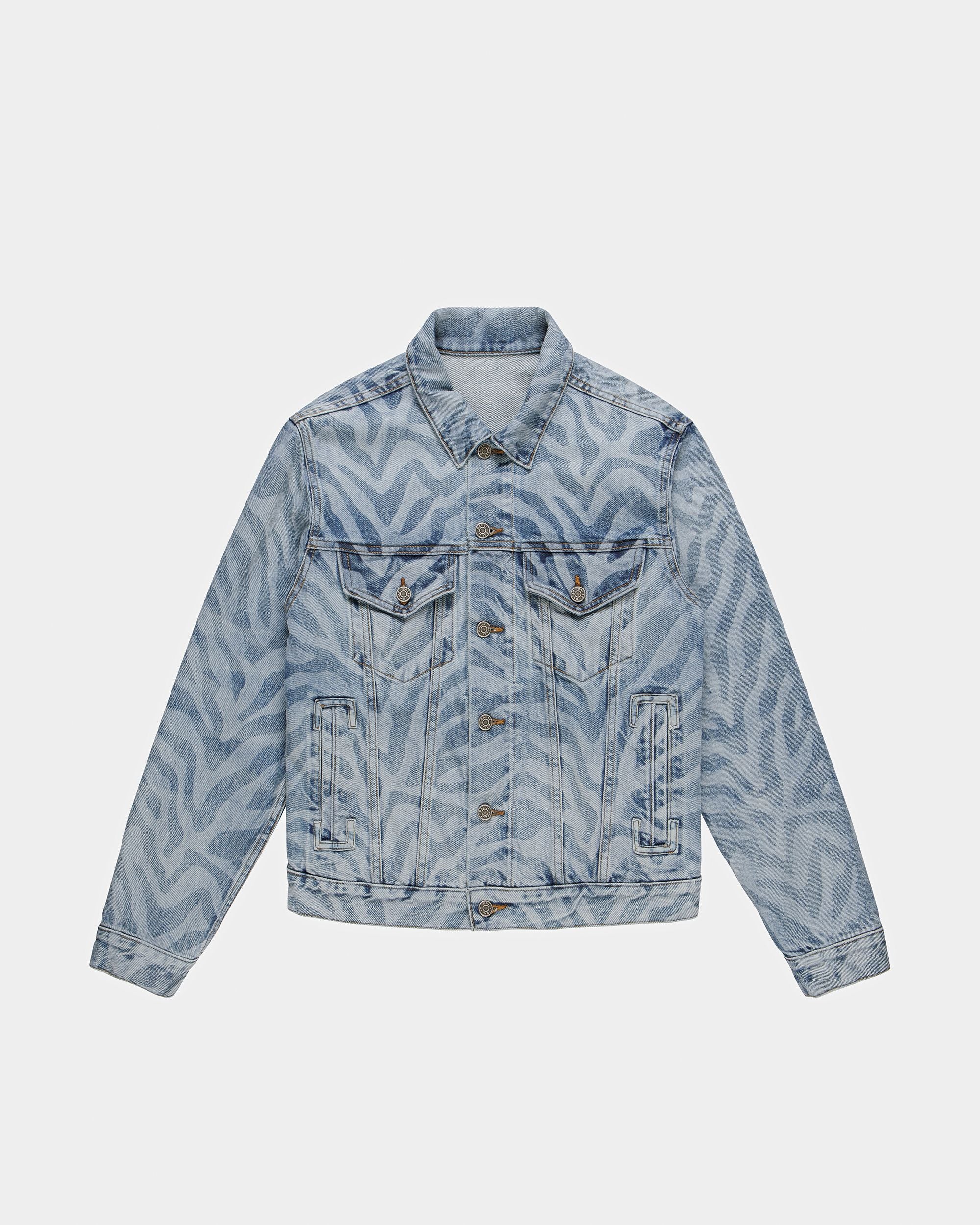 Jeansjacke Mit Zebramuster In Blau - Herren - Bally - 01