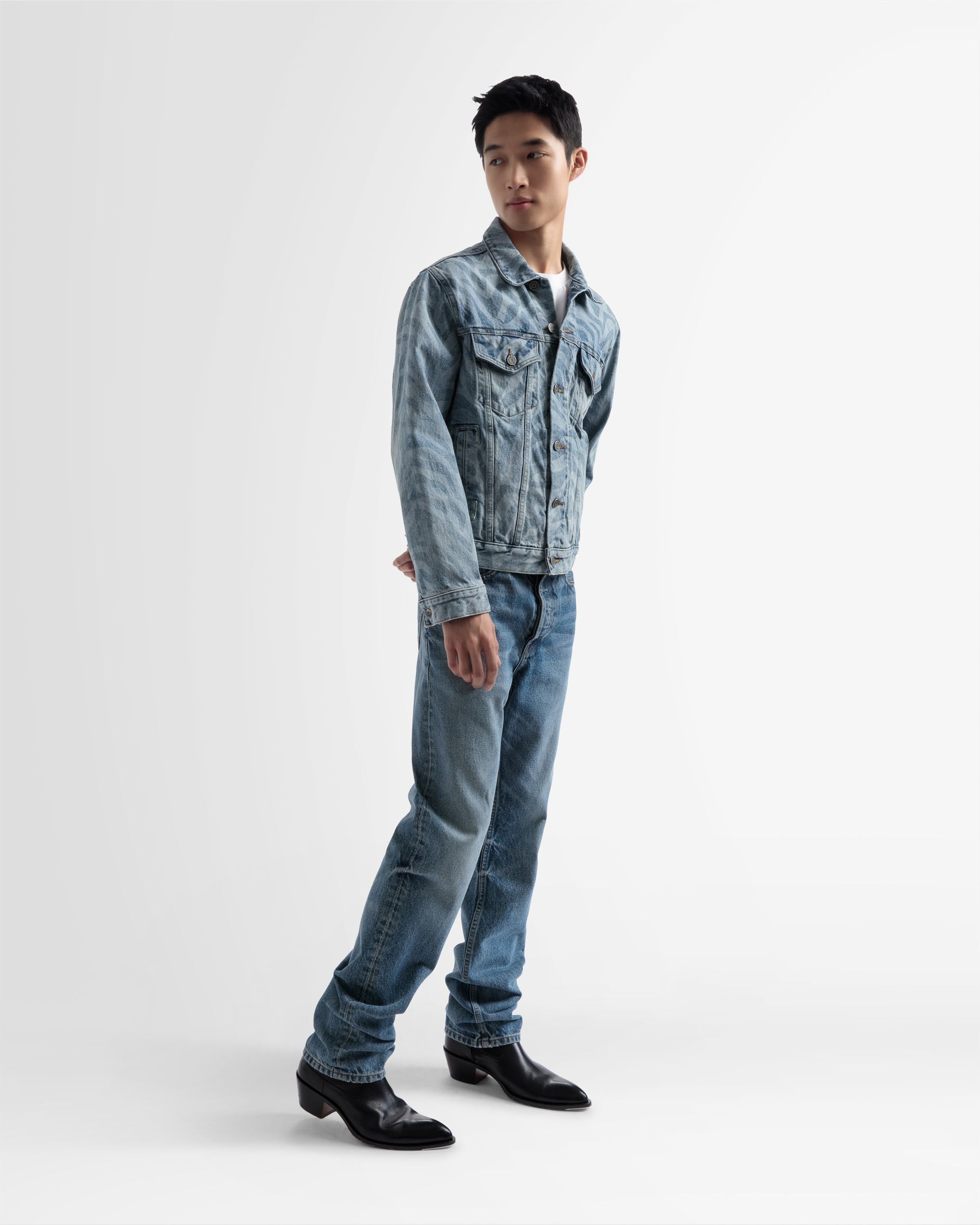 Jeansjacke Mit Zebramuster In Blau - Herren - Bally - 05