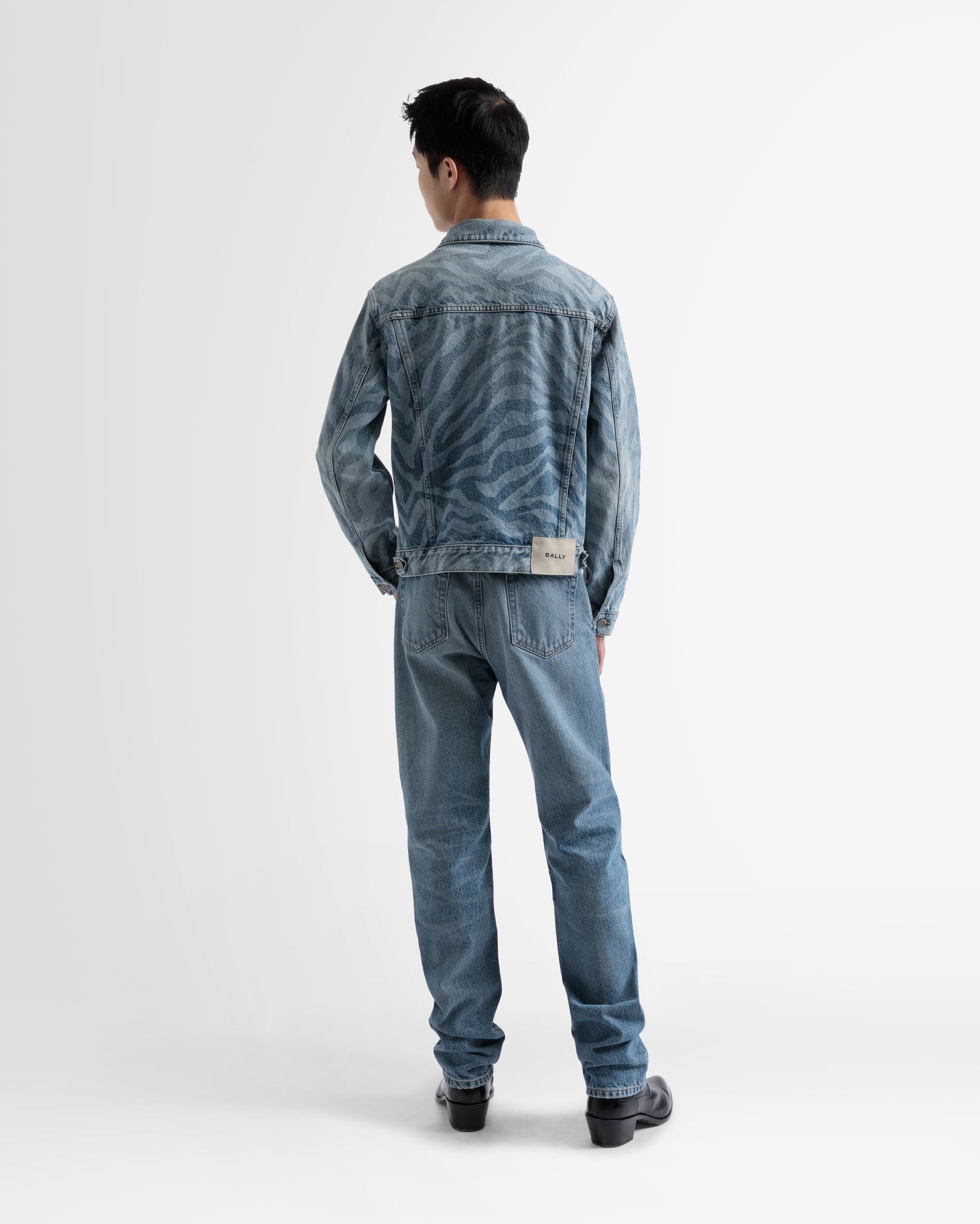 Jeansjacke Mit Zebramuster In Blau - Herren - Bally - 06