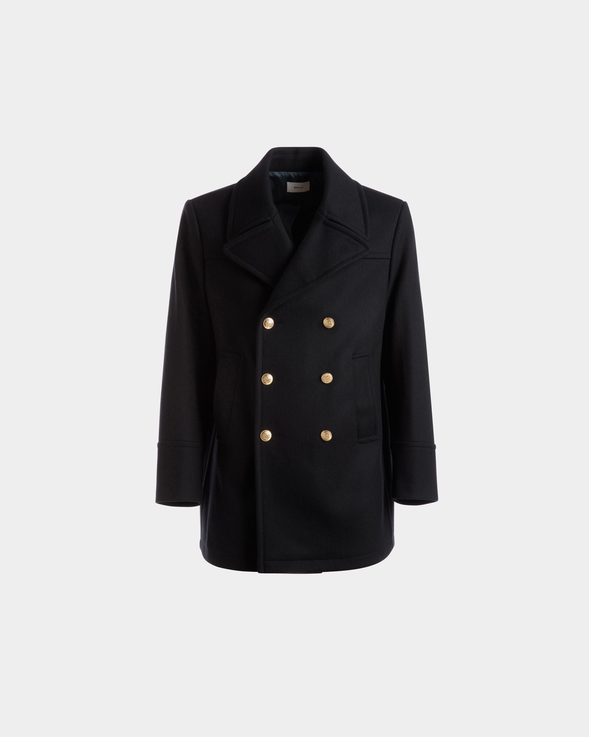 Zweireihiger Mantel Aus Marineblauem Wollgemisch - Herren - Bally - 01