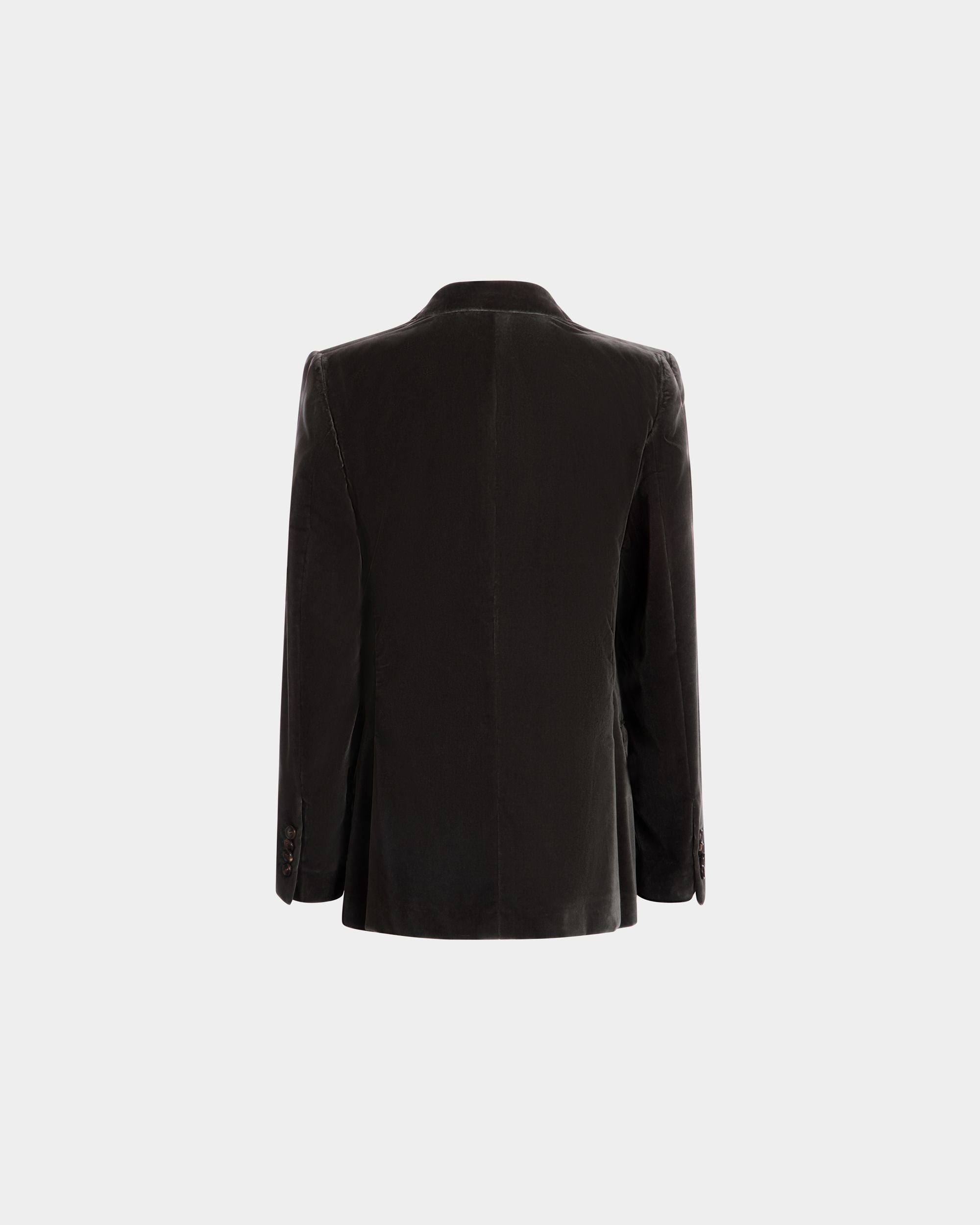Zweireihiger Mantel Aus Grauem Samt - Herren - Bally - 03