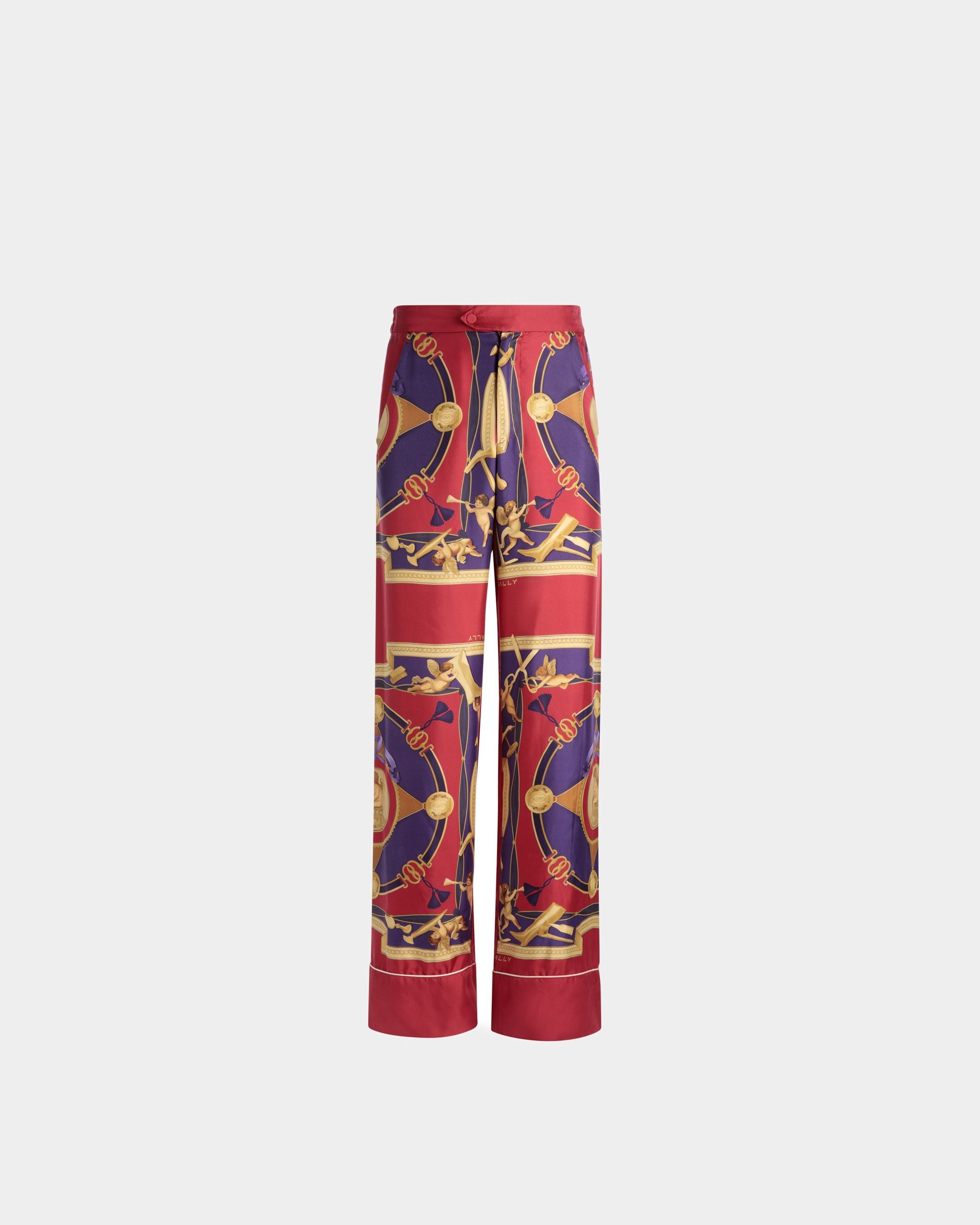 Hose Mit Weitem Bein Aus Tiefroter Seide - Herren - Bally - 01