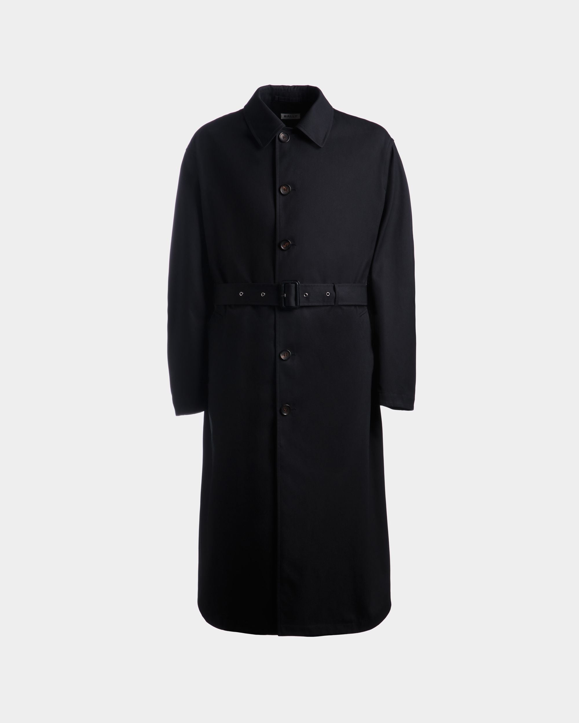 Trenchcoat Aus Baumwollgemisch In Navy Blue - Herren - Bally - 01