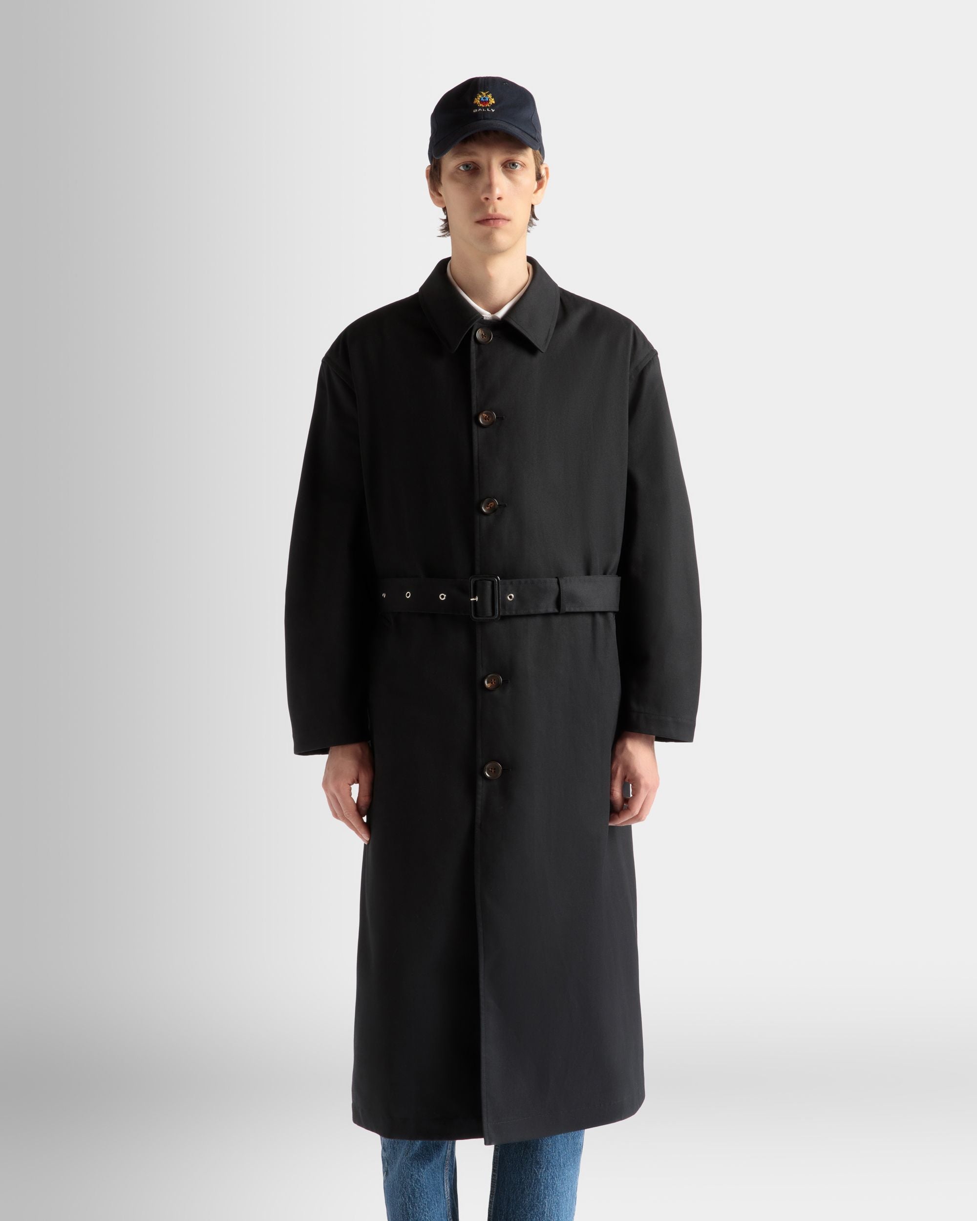 Trenchcoat Aus Baumwollgemisch In Navy Blue - Herren - Bally - 03