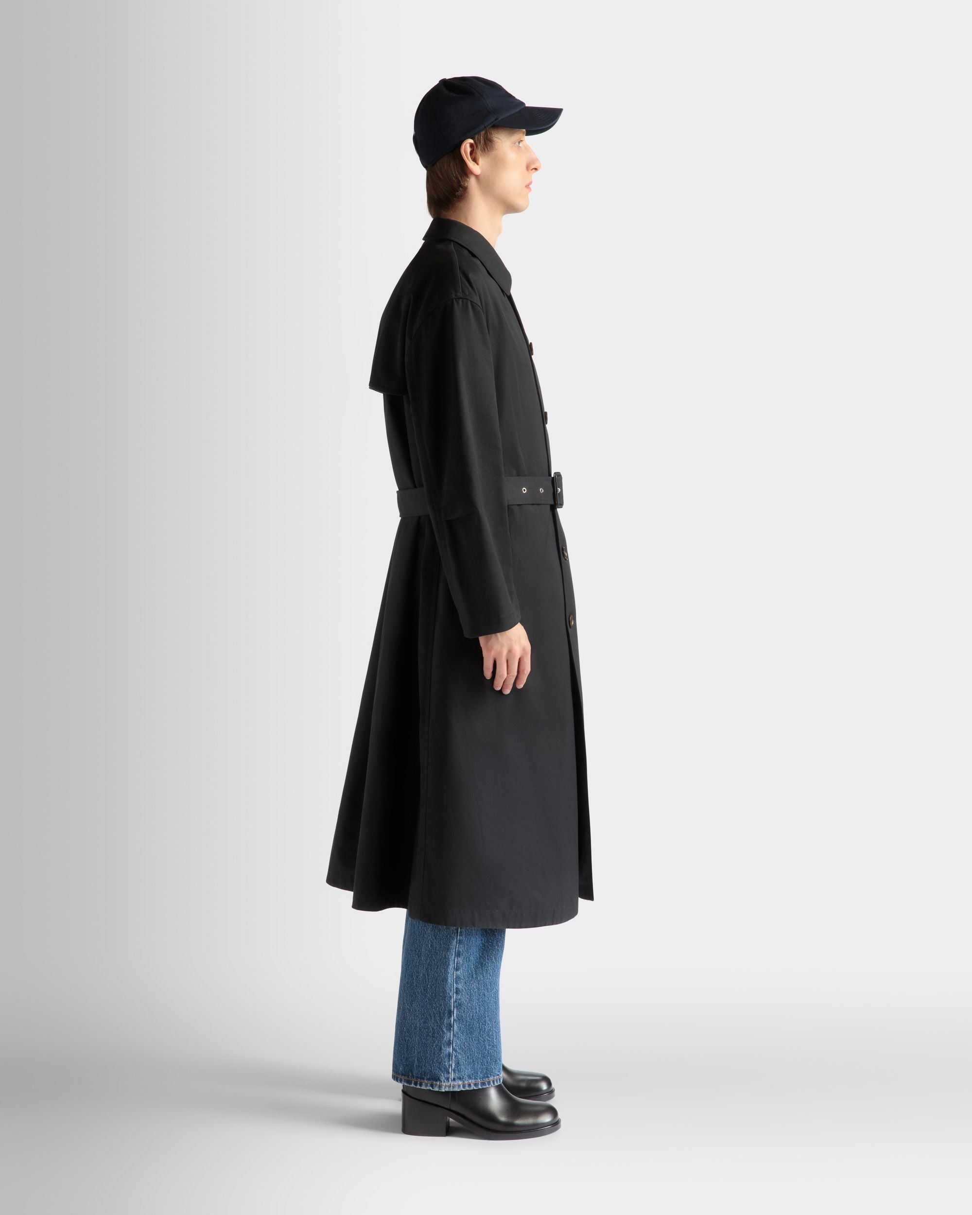 Trenchcoat Aus Baumwollgemisch In Navy Blue - Herren - Bally - 05