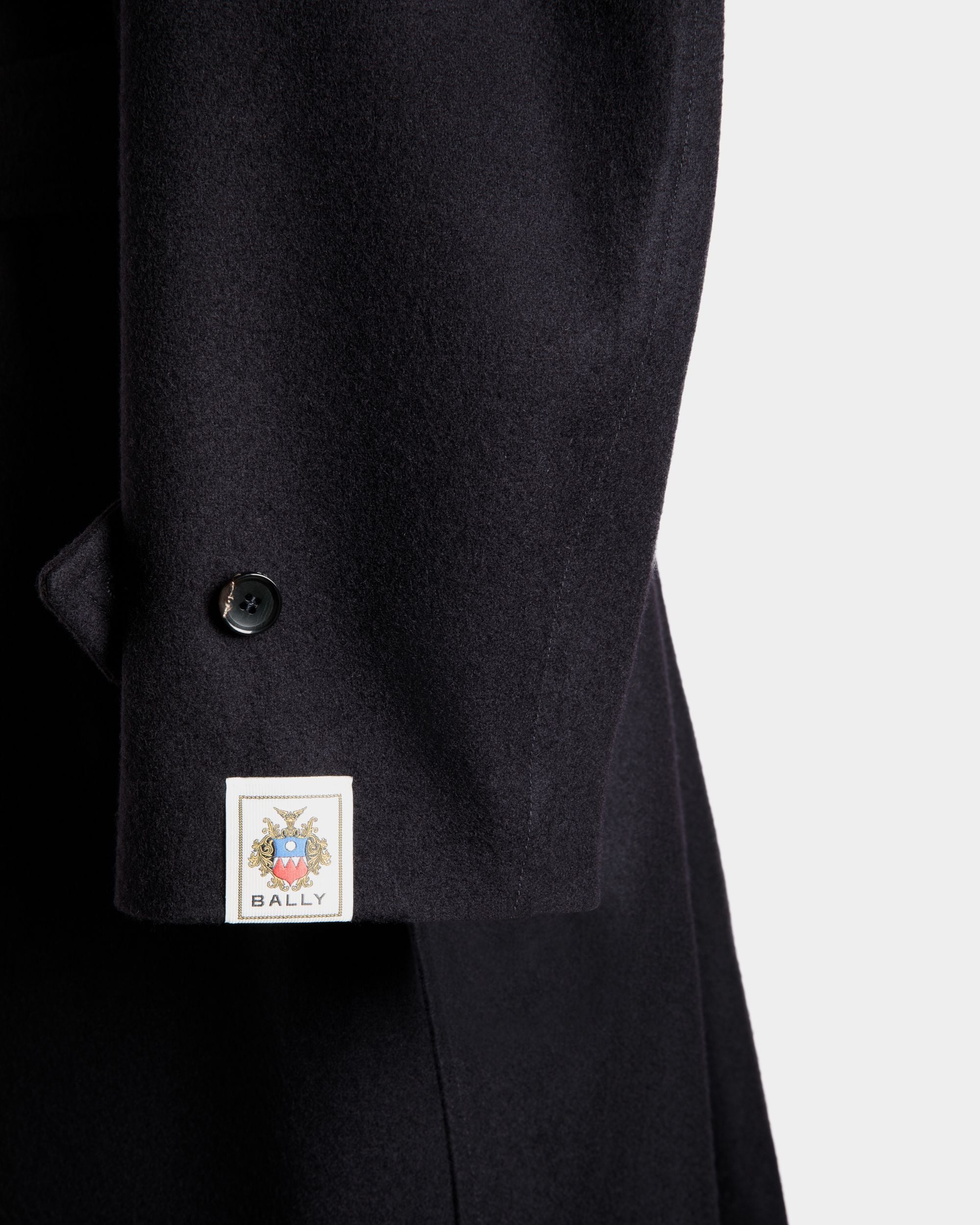 Einreihiger Mantel Aus Einer Wollmischung In Navy Blue - Herren - Bally - 05