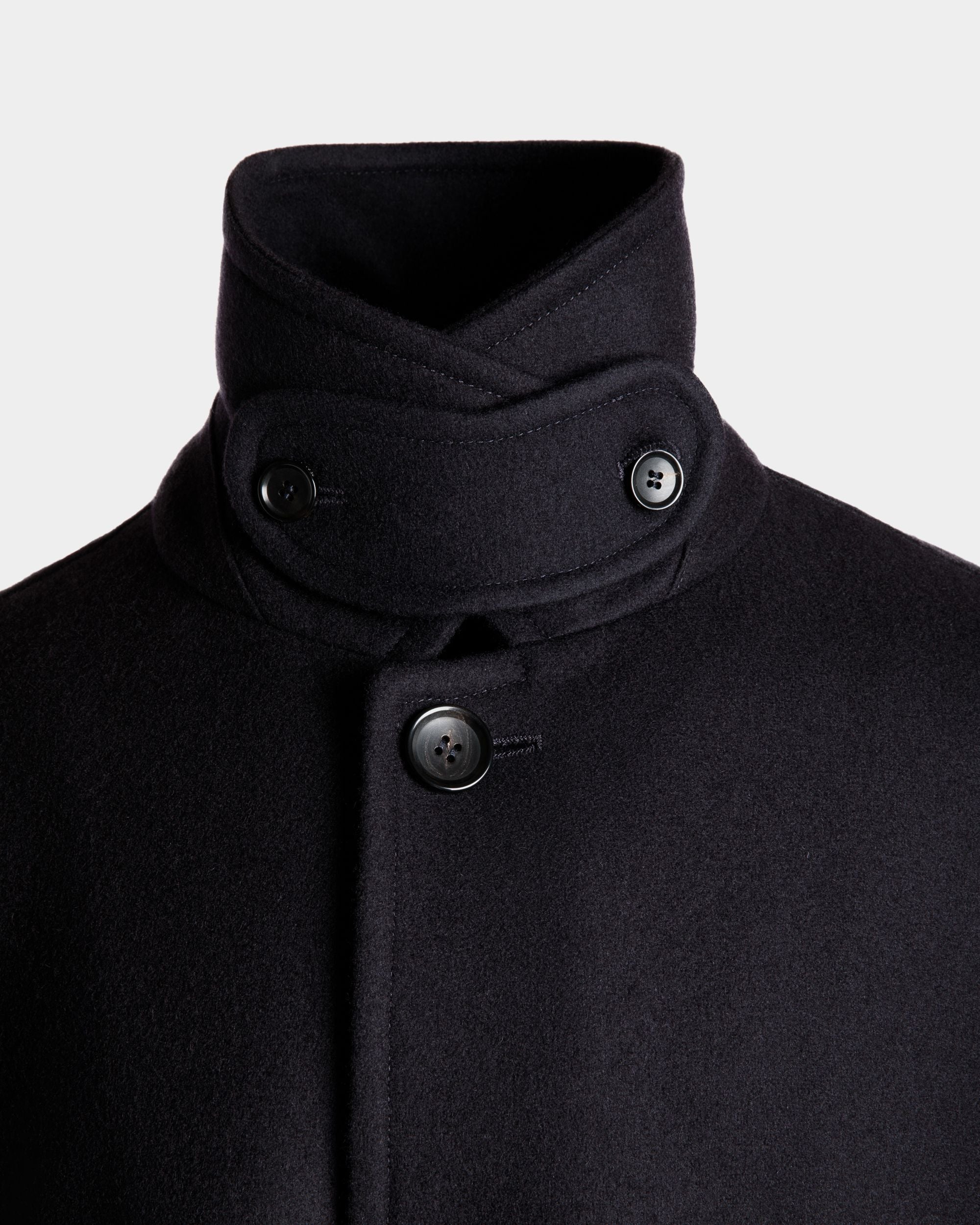 Einreihiger Mantel Aus Einer Wollmischung In Navy Blue - Herren - Bally - 06