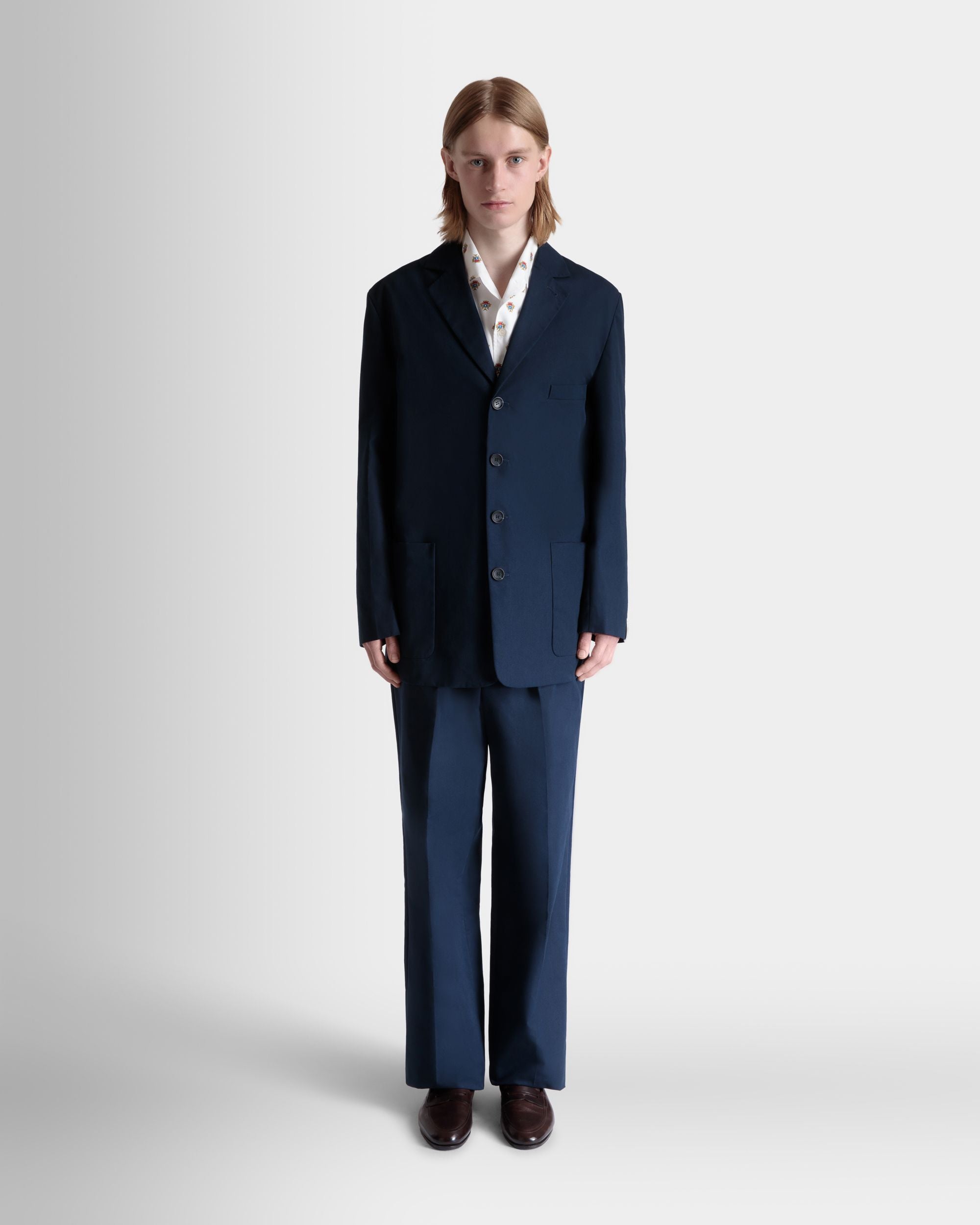 Blazer Aus Einer Baumwollmischung In Navy Blue - Herren - Bally - 02