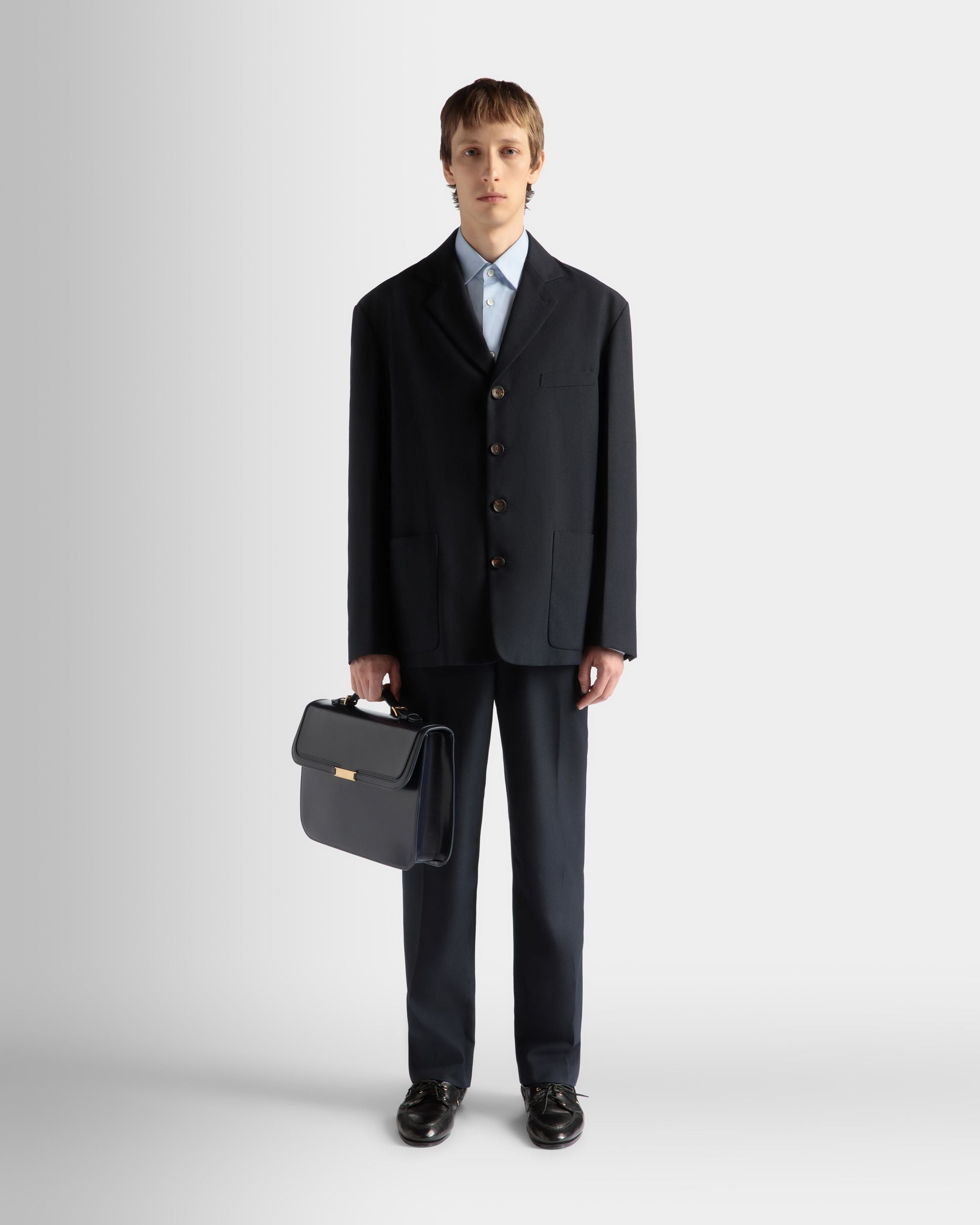 Jacke Aus Einer Wollmischung In Navy Blue - Herren - Bally - 02