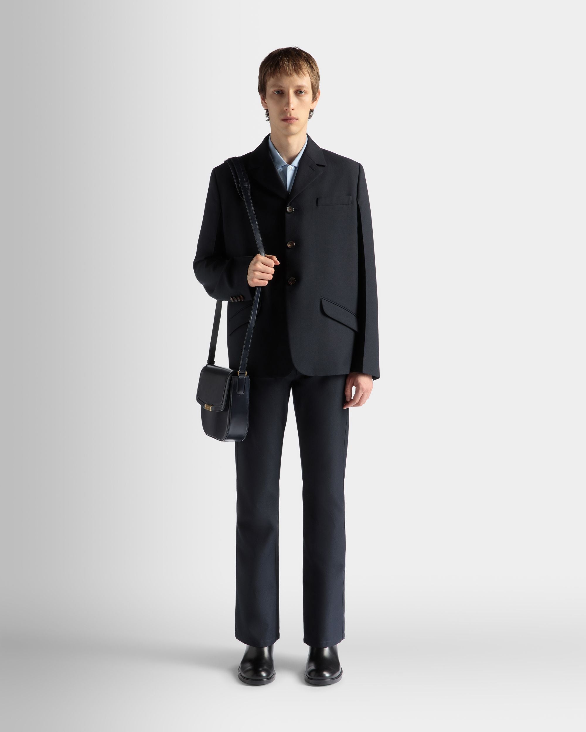 Jacke Aus Einer Wollmischung In Navy Blue - Herren - Bally - 02