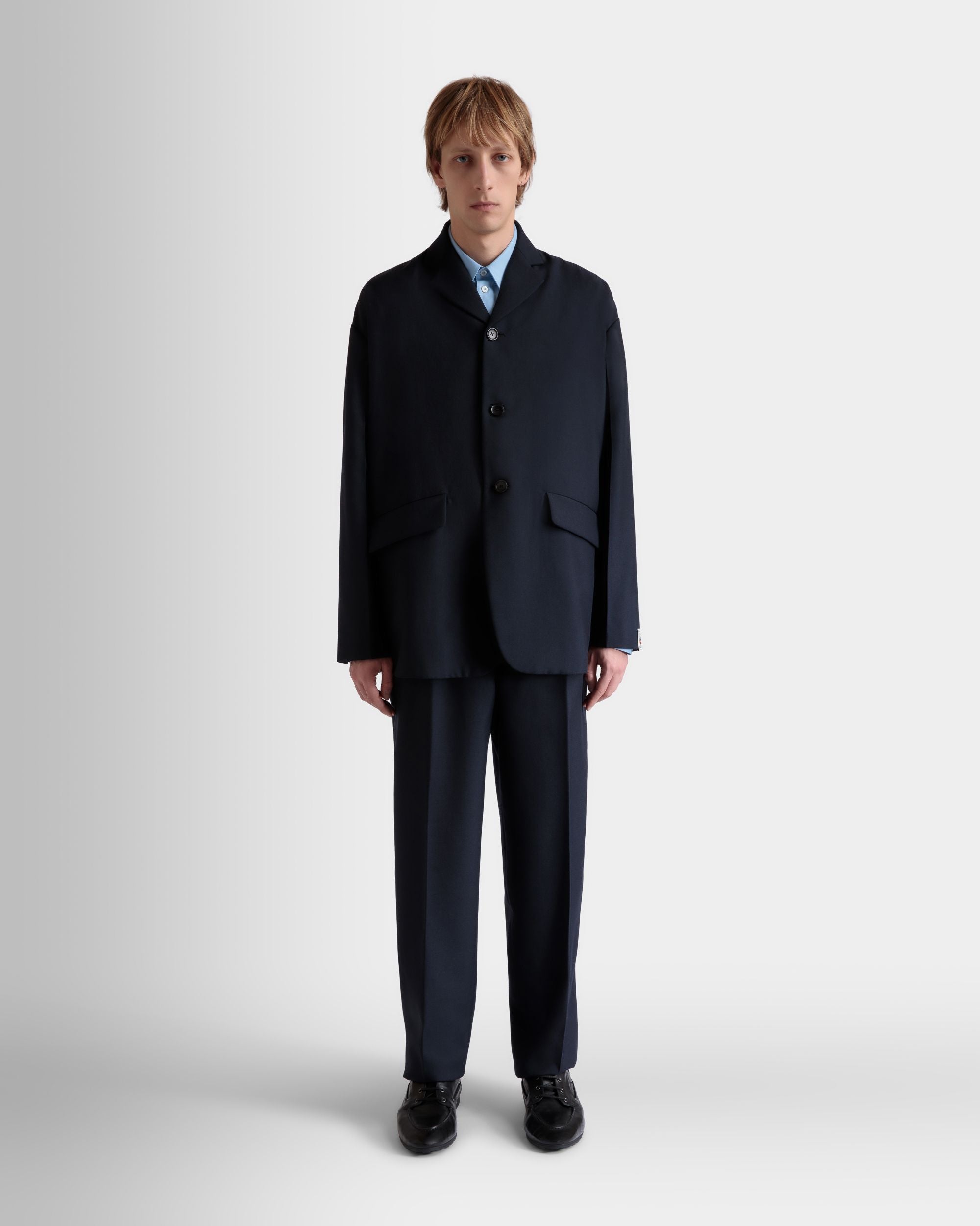 Blazer Aus Einer Wollmischung In Navy Blue - Herren - Bally - 02
