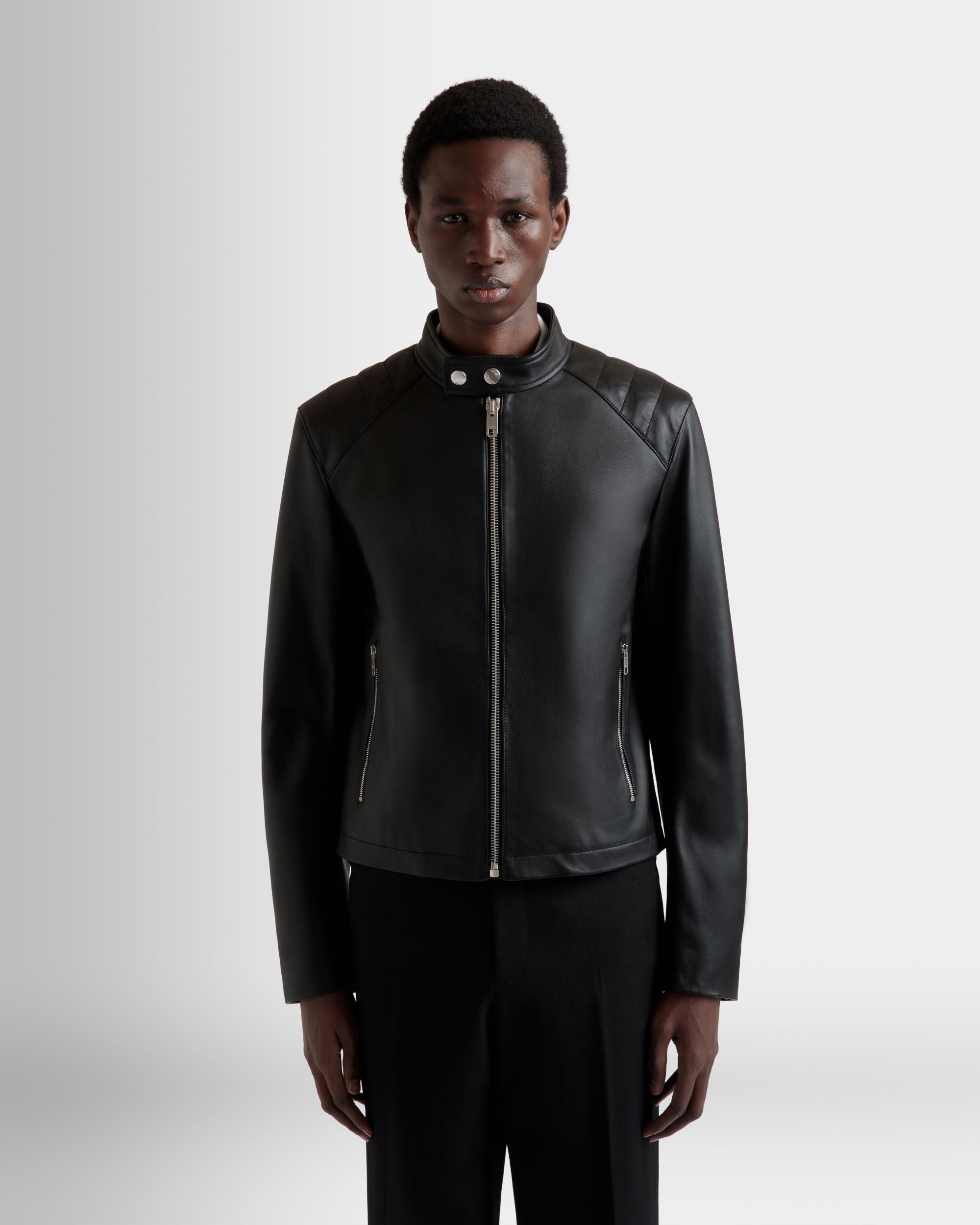 Bikerjacke Aus Leder In Schwarz - Herren - Bally - 08