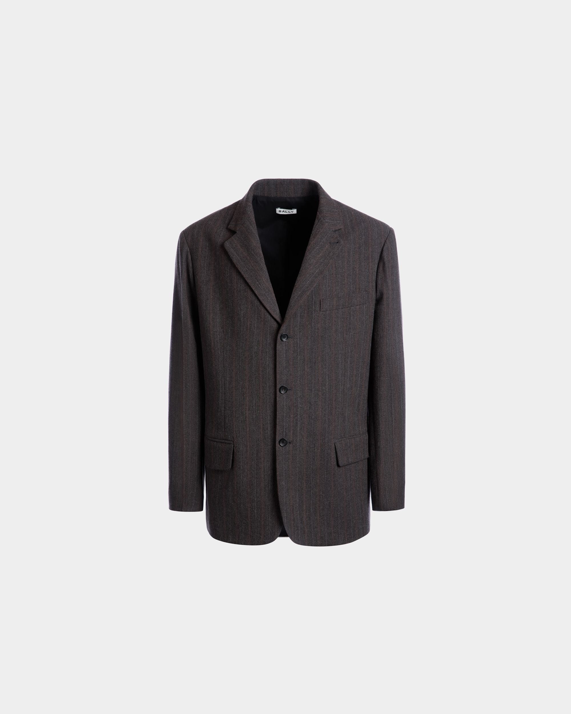 Blazer Mit Nadelstreifenmuster Aus Grauer Wollmischung - Herren - Bally - 01