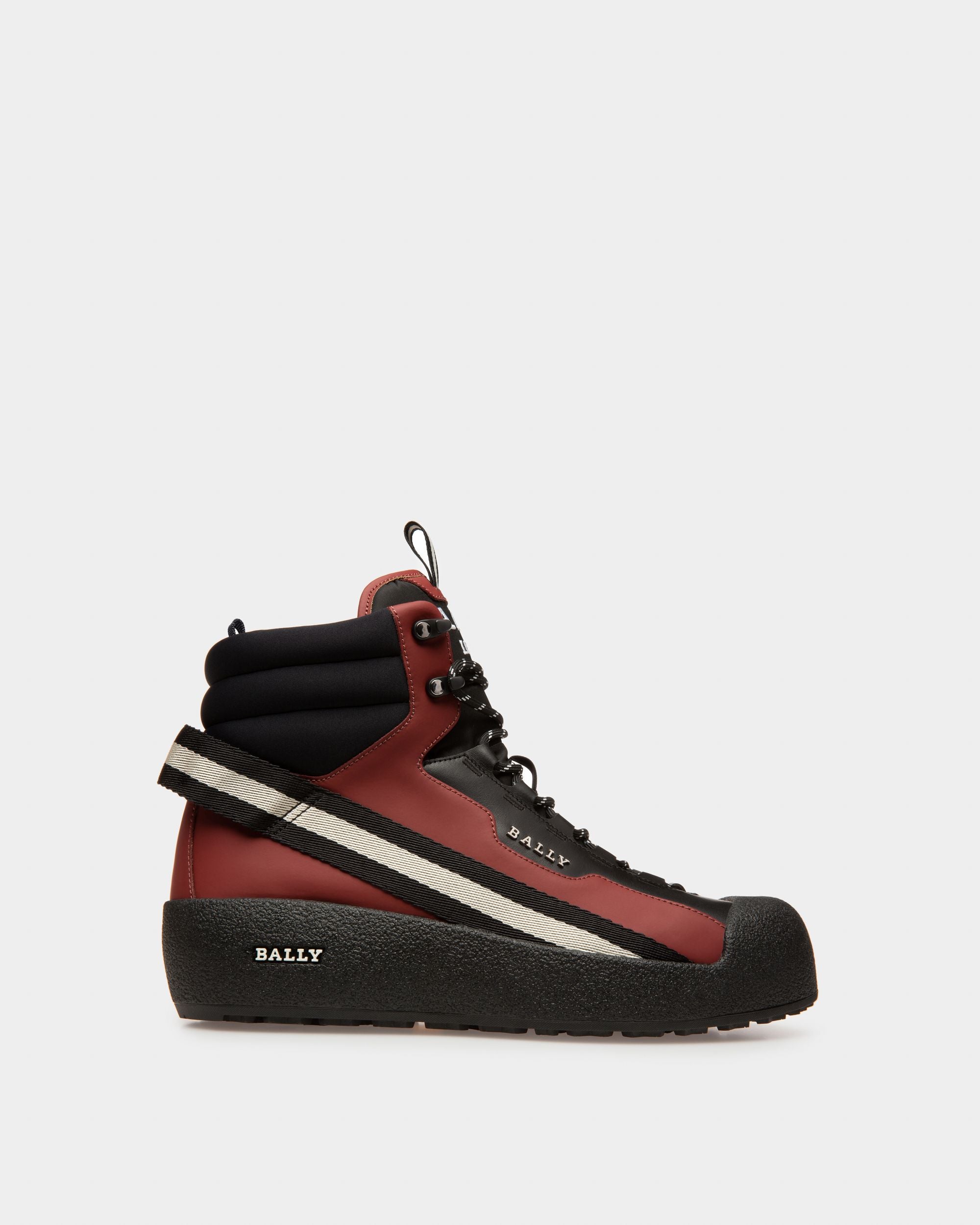 Clyde Schneestiefel Aus Schwarzem Und Heritage-Rotem Leder - Herren - Bally - 01
