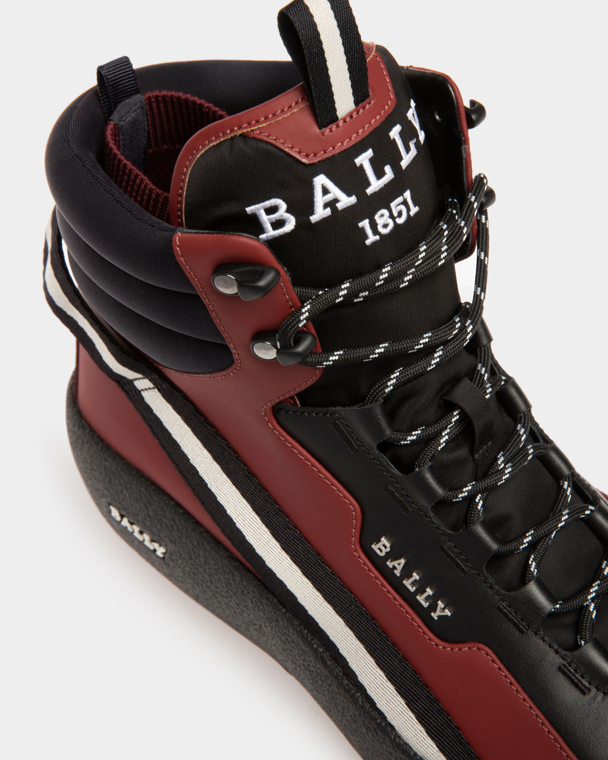 Clyde Schneestiefel Aus Schwarzem Und Heritage-Rotem Leder - Herren - Bally - 06
