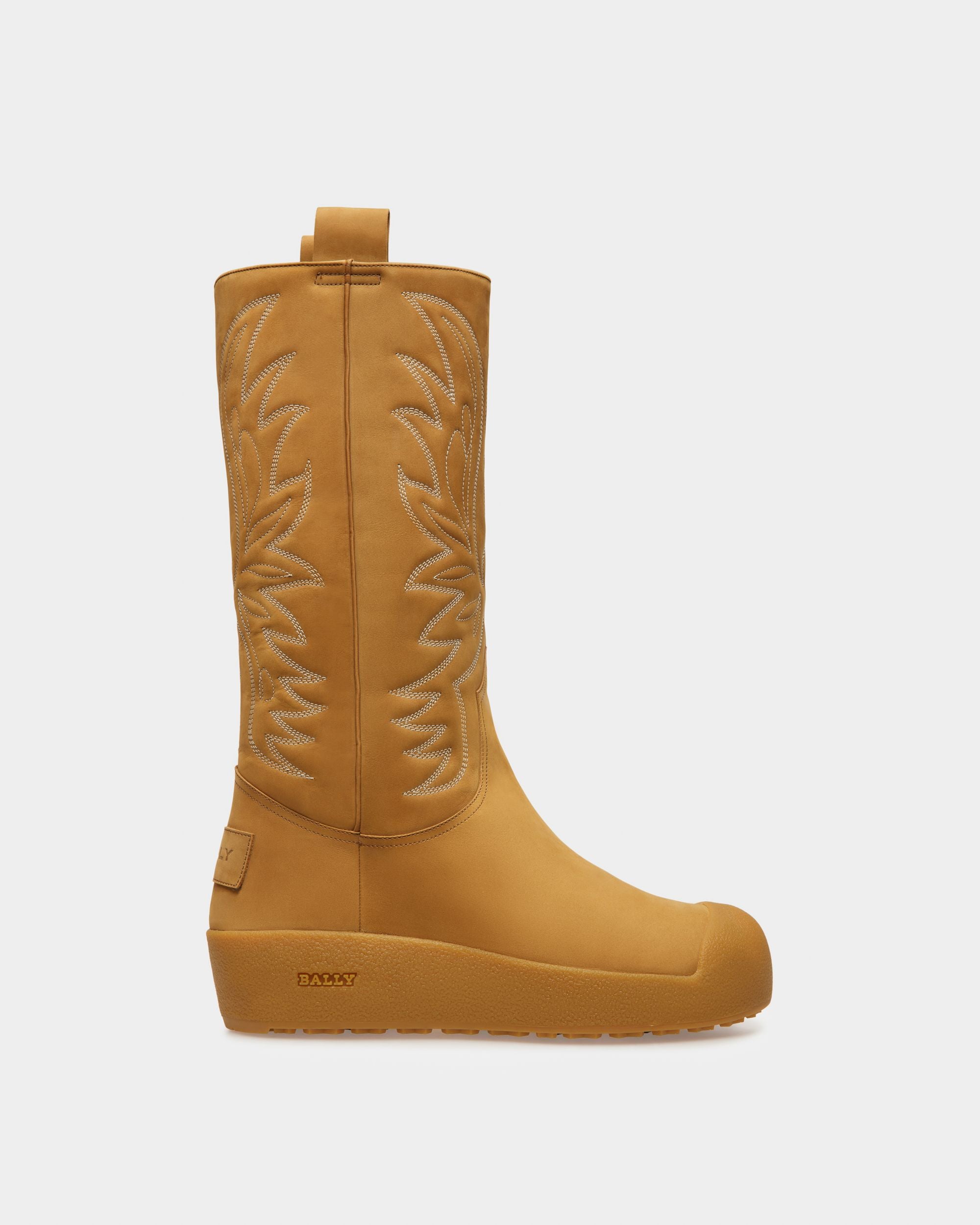 Stiefel Aus Nubukleder In Camel Mit Stickerei Aus Der Curling Kollektion - Herren - Bally - 01