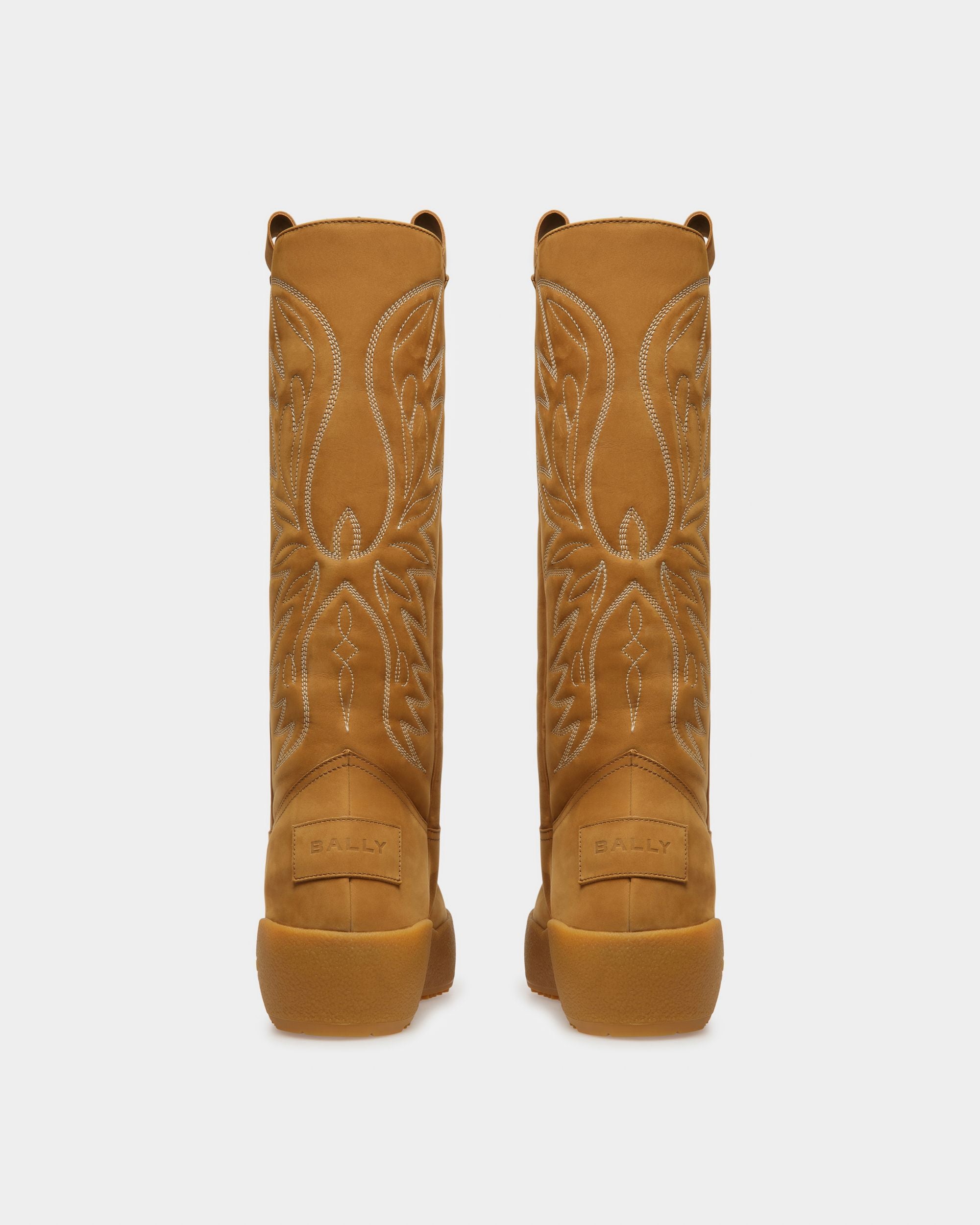 Stiefel Aus Nubukleder In Camel Mit Stickerei Aus Der Curling Kollektion - Herren - Bally - 03