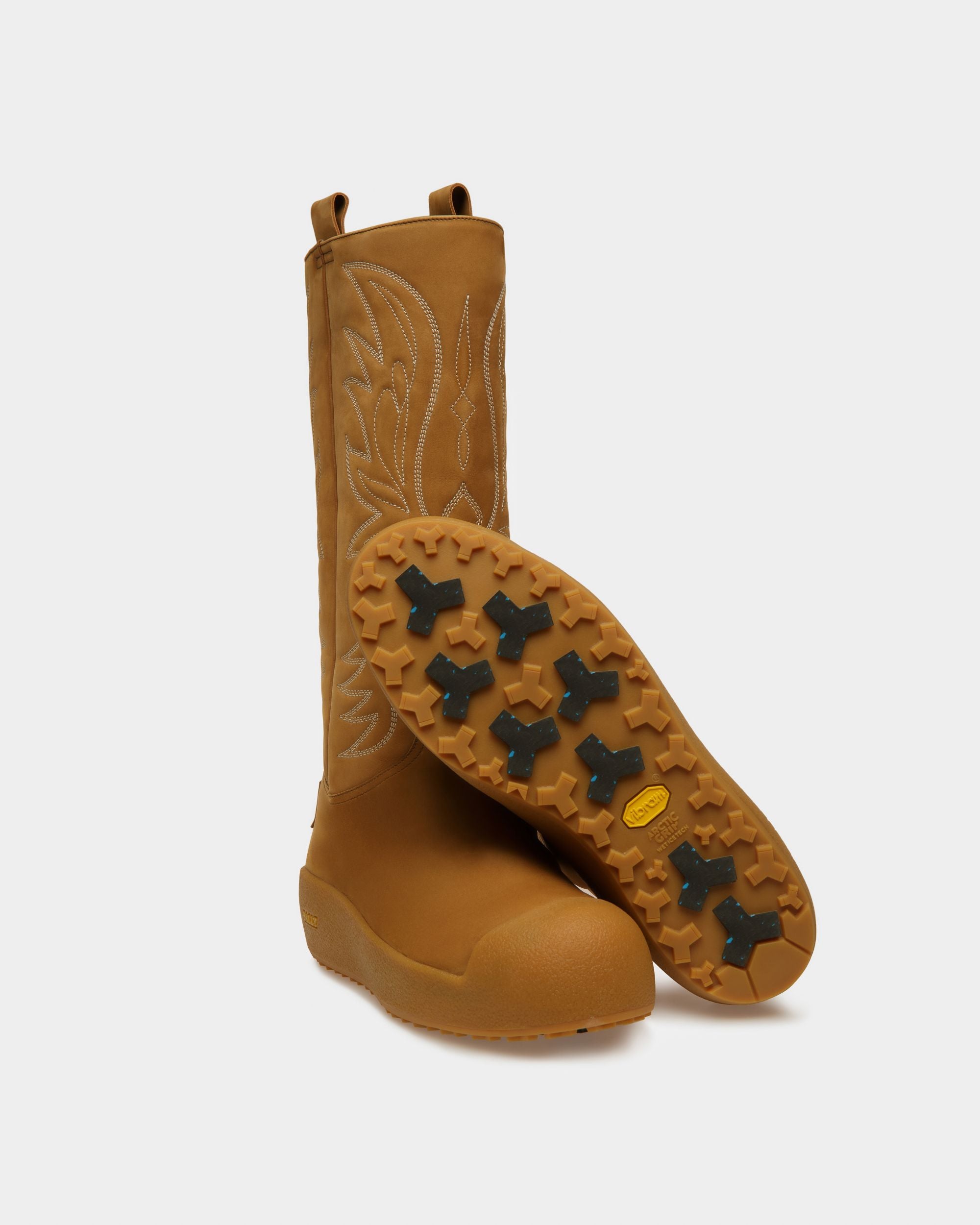 Stiefel Aus Nubukleder In Camel Mit Stickerei Aus Der Curling Kollektion - Herren - Bally - 04