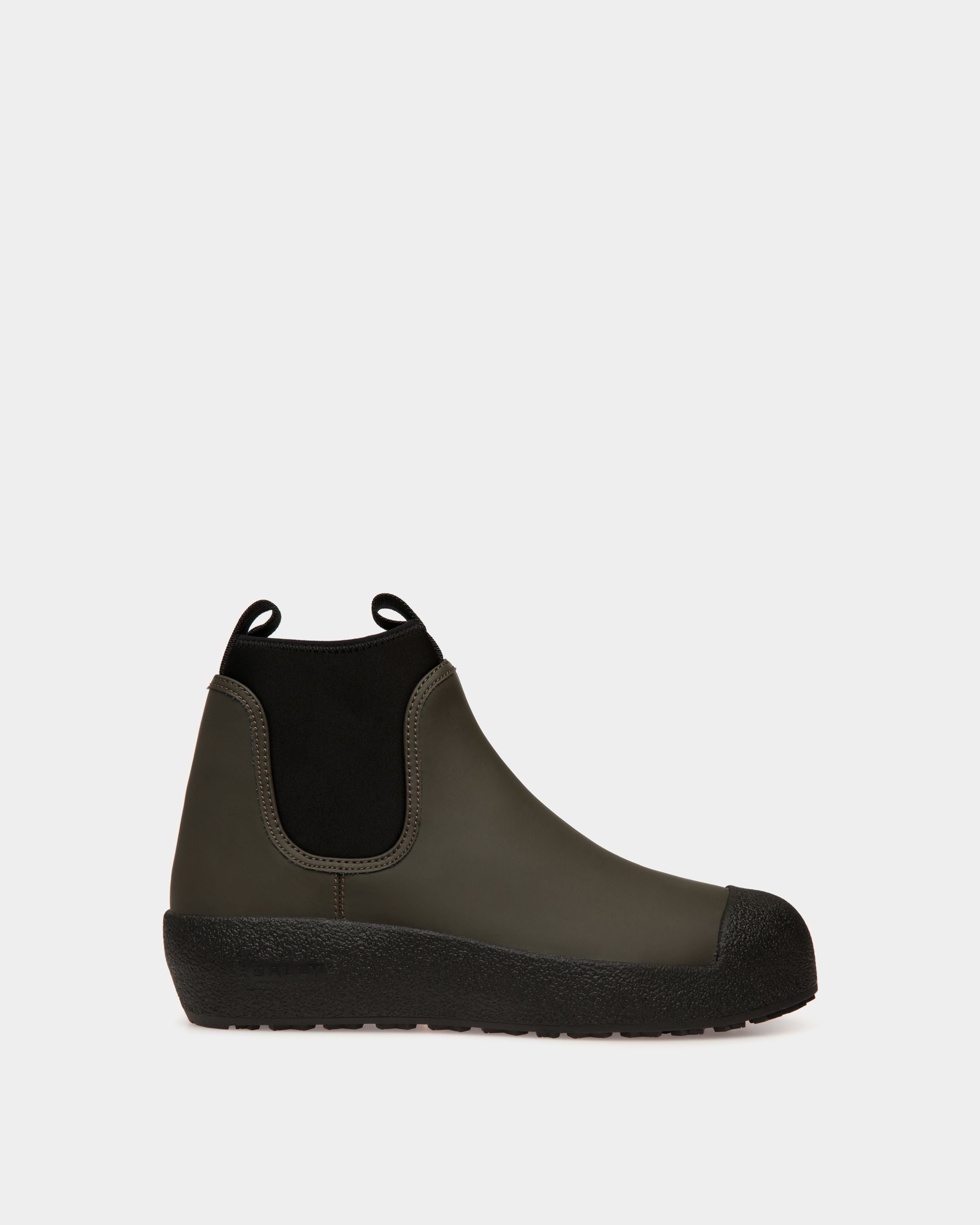 Bally Curling Stiefelette Aus Gummiertem Leder In Military Green - Herren - Bally - 01