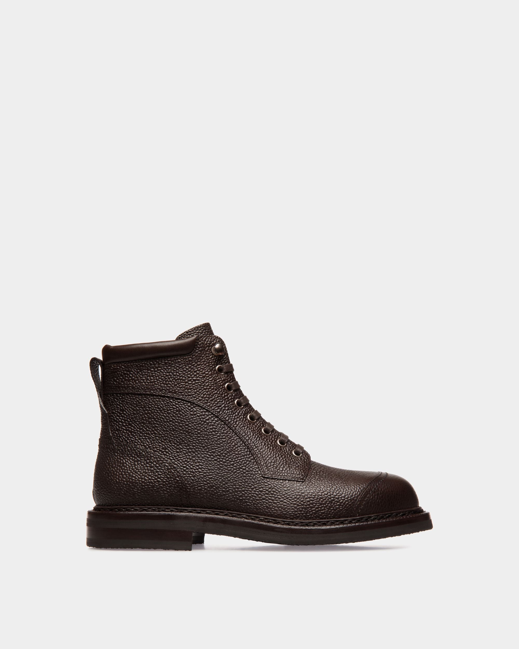 Norwelt Stiefelette Aus Genarbtem Leder In Ebenholzschwarz - Herren - Bally - 01