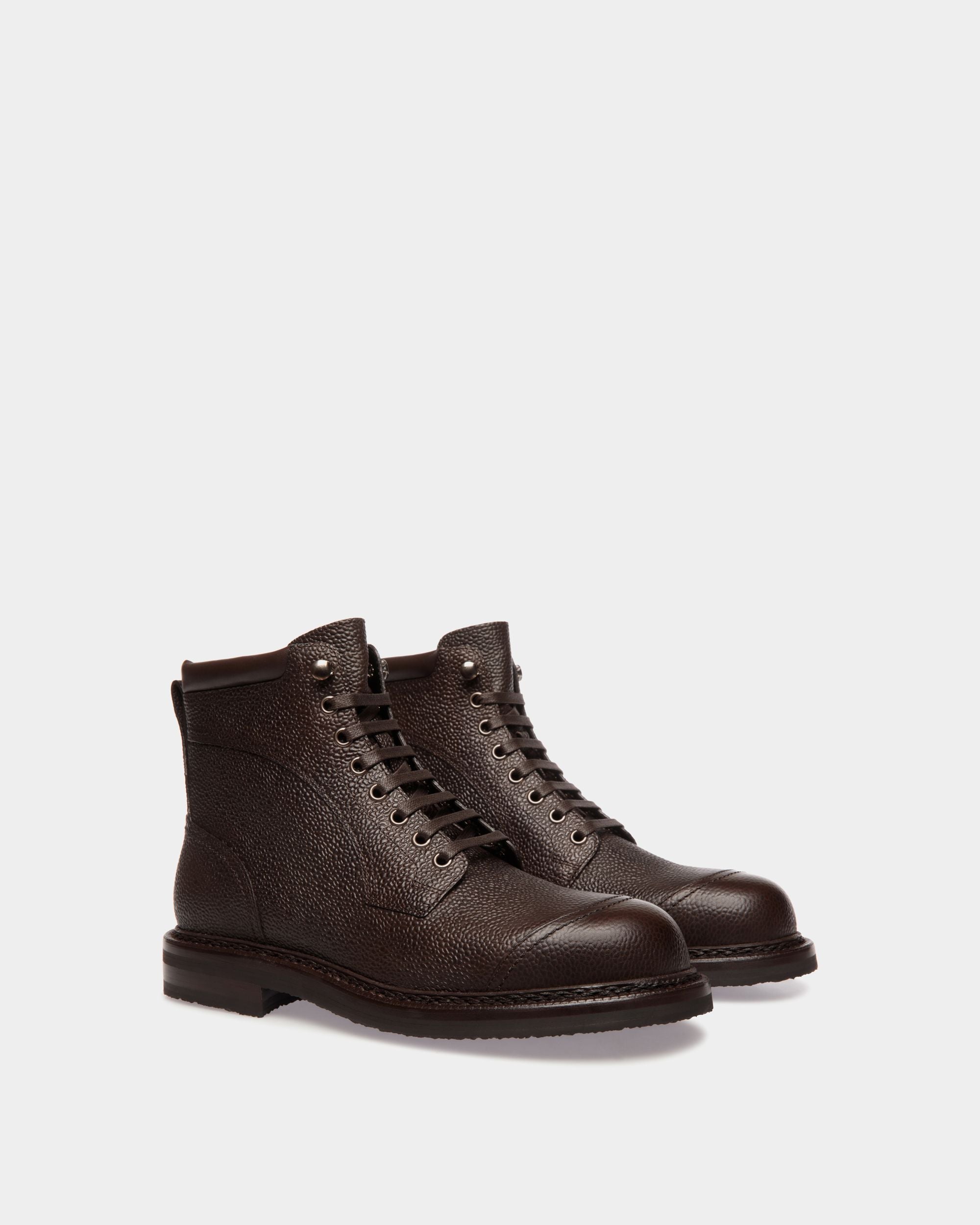 Norwelt Stiefelette Aus Genarbtem Leder In Ebenholzschwarz - Herren - Bally - 03
