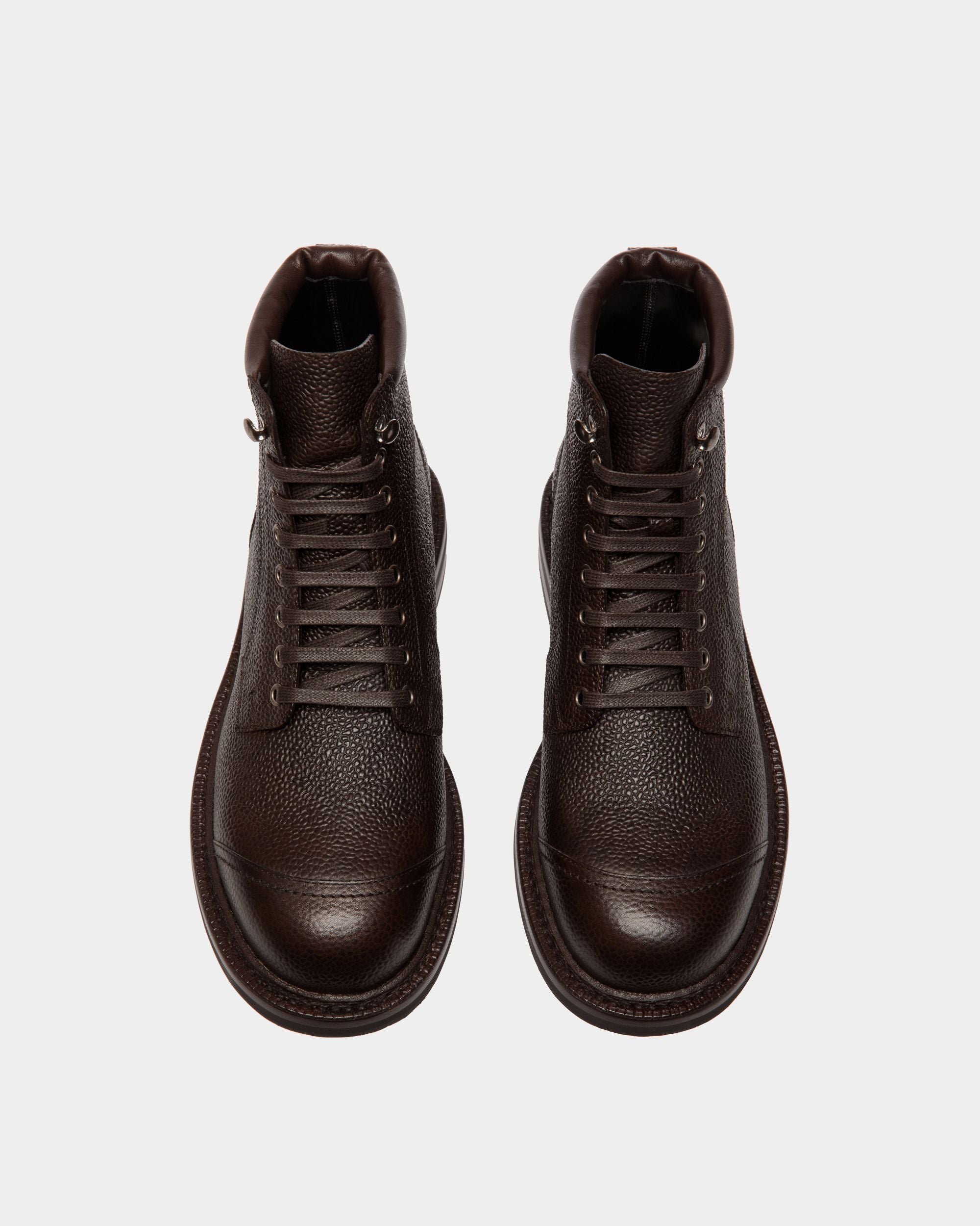Norwelt Stiefelette Aus Genarbtem Leder In Ebenholzschwarz - Herren - Bally - 05