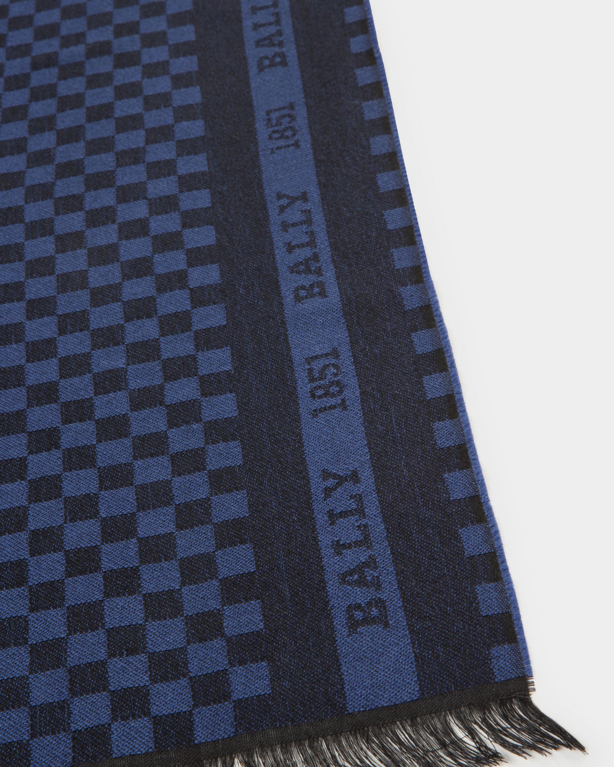 Checked Scarf Accessoire Aus Blauer Wolle - Herren - Bally - 02