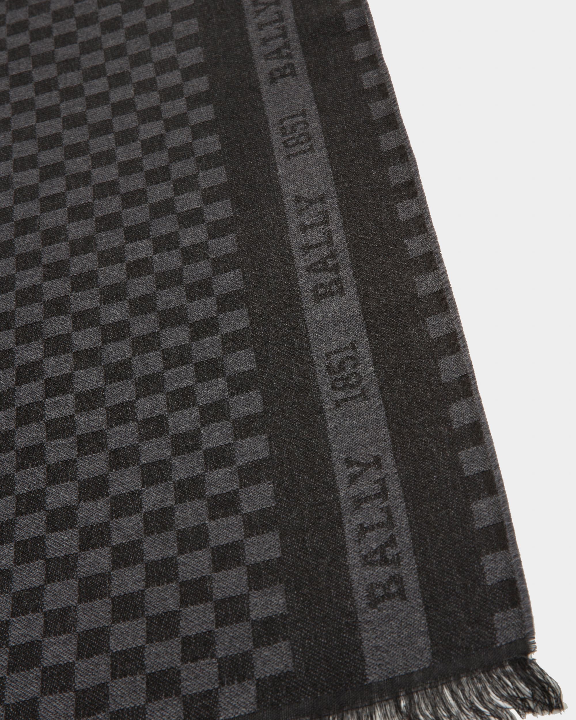 Checked Scarf Accessoire Aus Grauer Wolle - Herren - Bally - 02