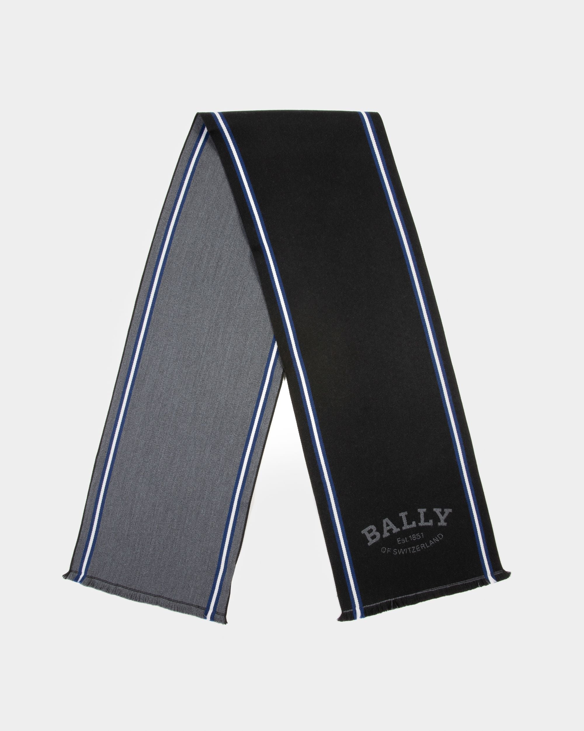 Jacquard-Schal Mit Bally-Stempel Schal Aus Wolljacquard In Schwarz - Herren - Bally - 01