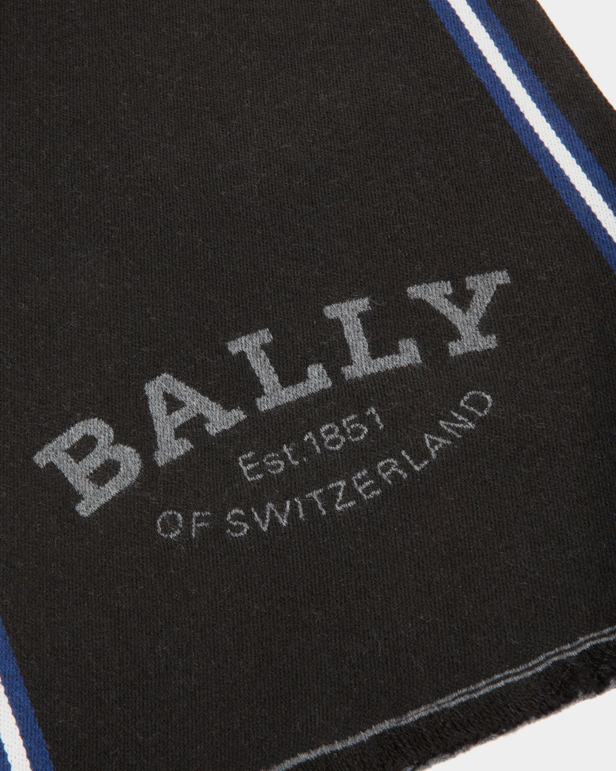 Jacquard-Schal Mit Bally-Stempel Schal Aus Wolljacquard In Schwarz - Herren - Bally - 02