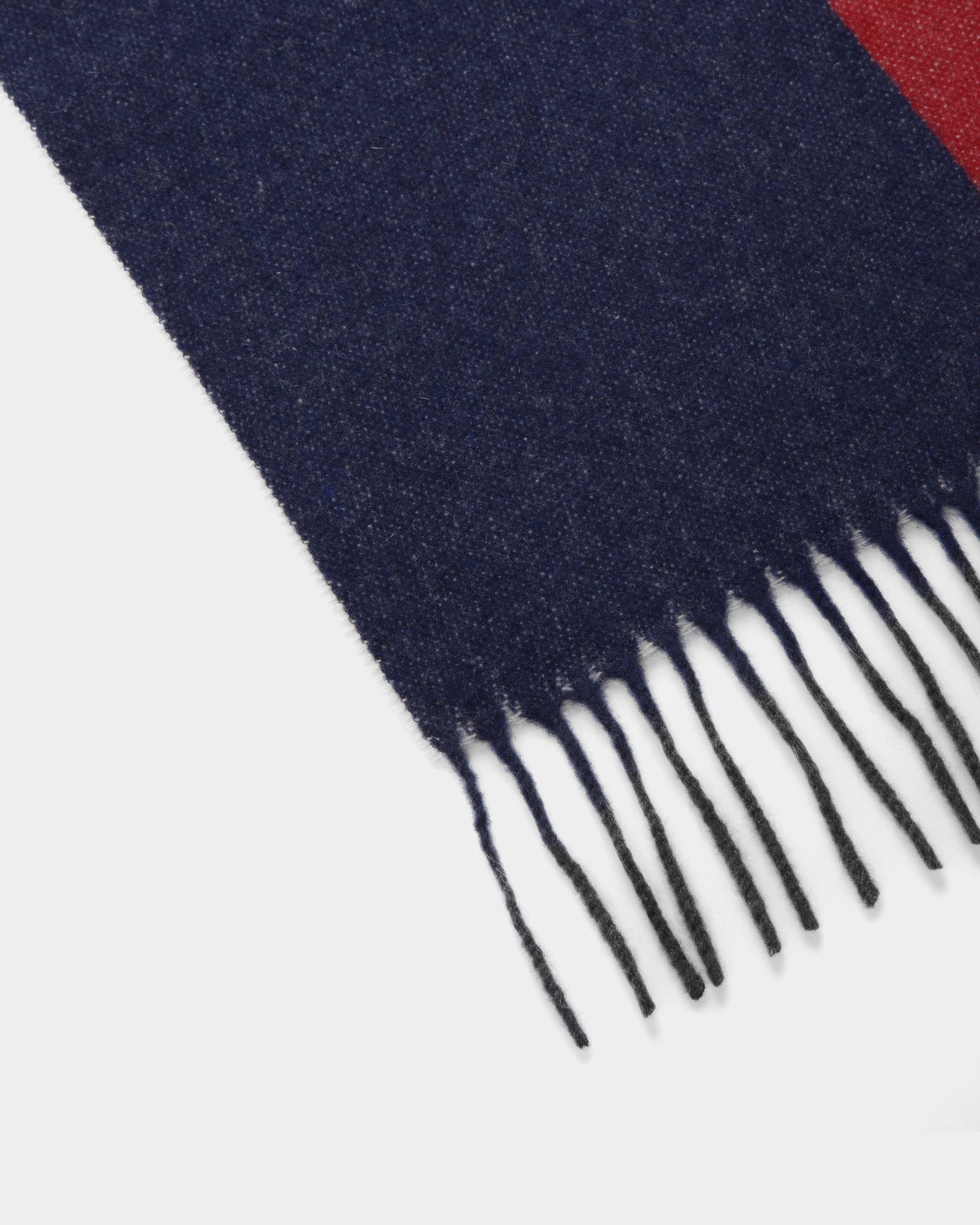 Zweifarbiger Logo-Schal Aus Stoff in Tiefrubinrot und Marineblau - Herren - Bally - 02