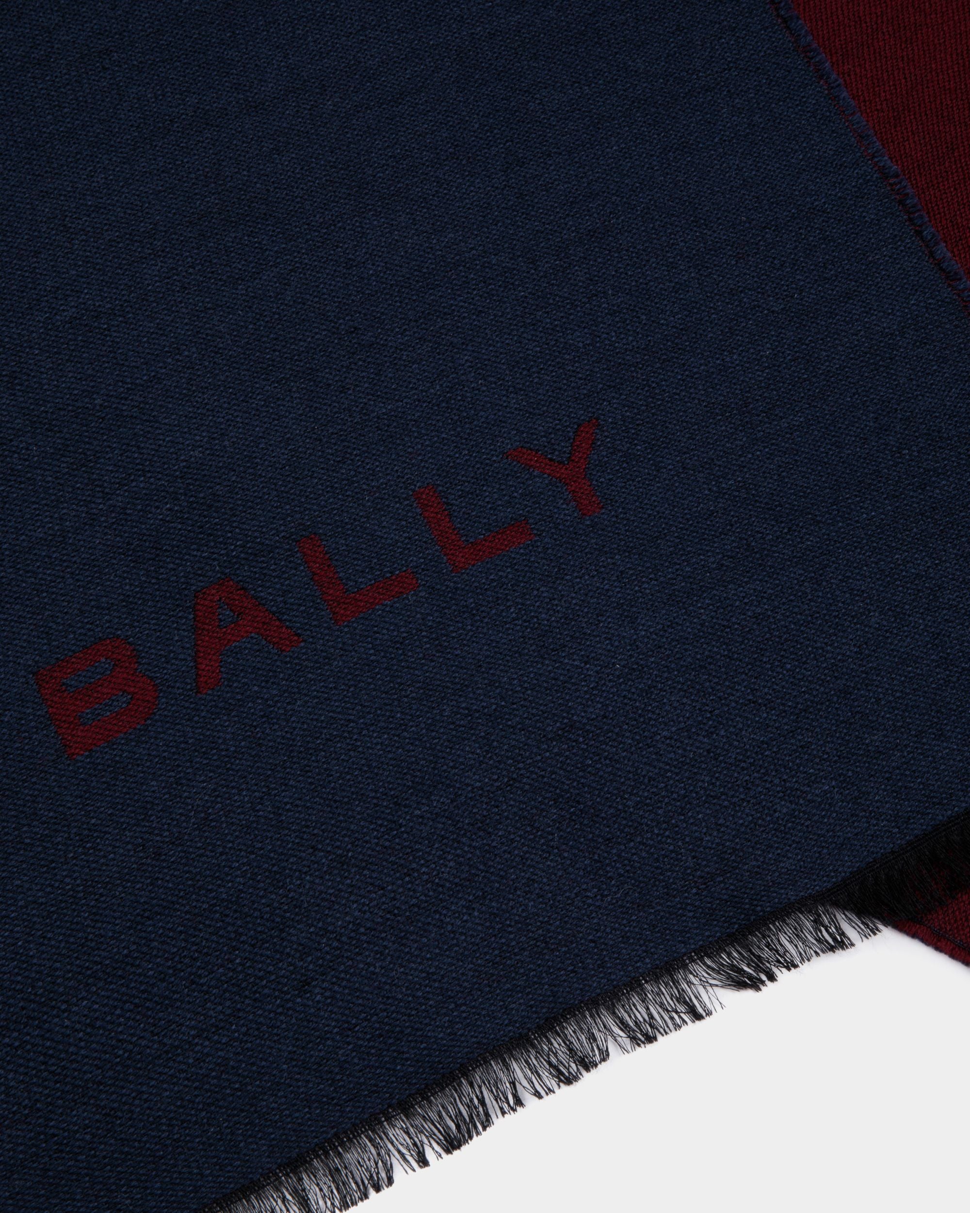 Schal Aus Wolle In Blau Und Rot - Herren - Bally - 02