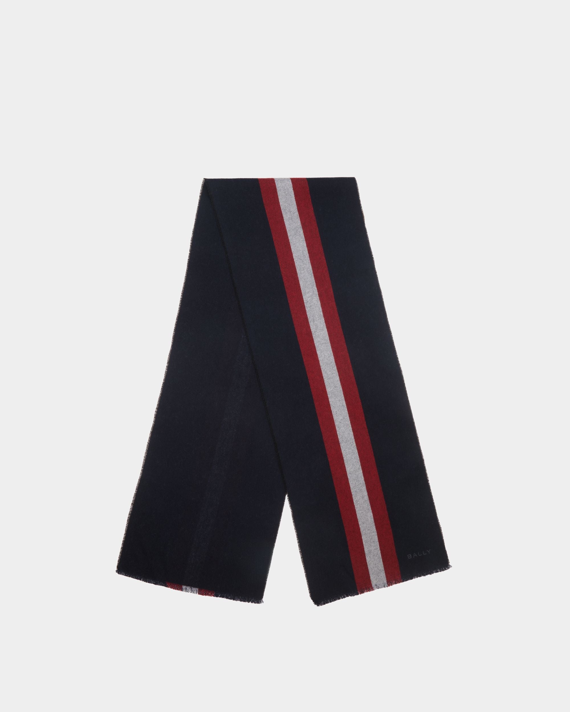 Schal Aus Wolle In Navy Blue - Herren - Bally - 01