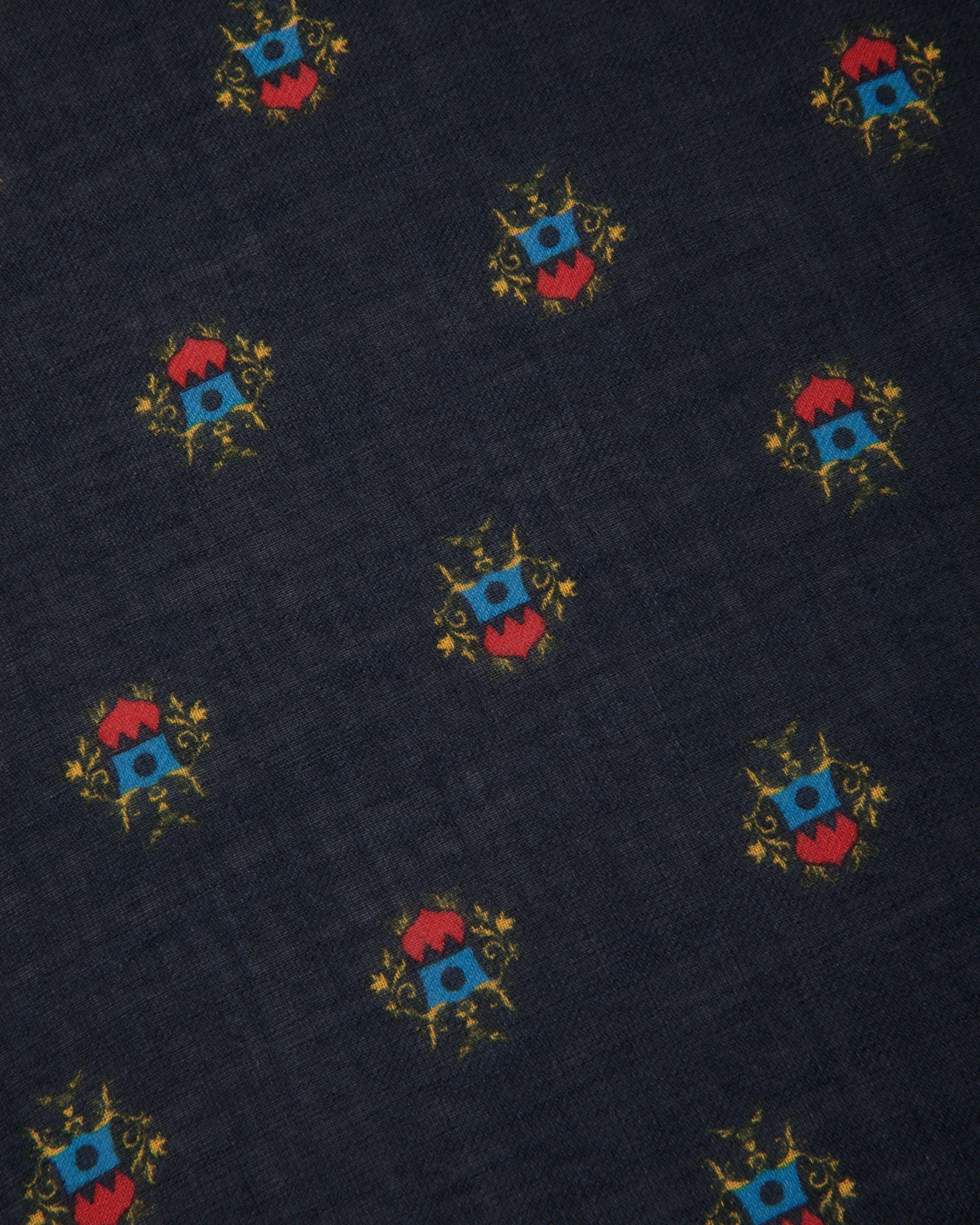Schal Aus Modal-Kaschmir-Mix Mit Durchgehendem Bally Crest Print In Navy Blue - Herren - Bally - 03