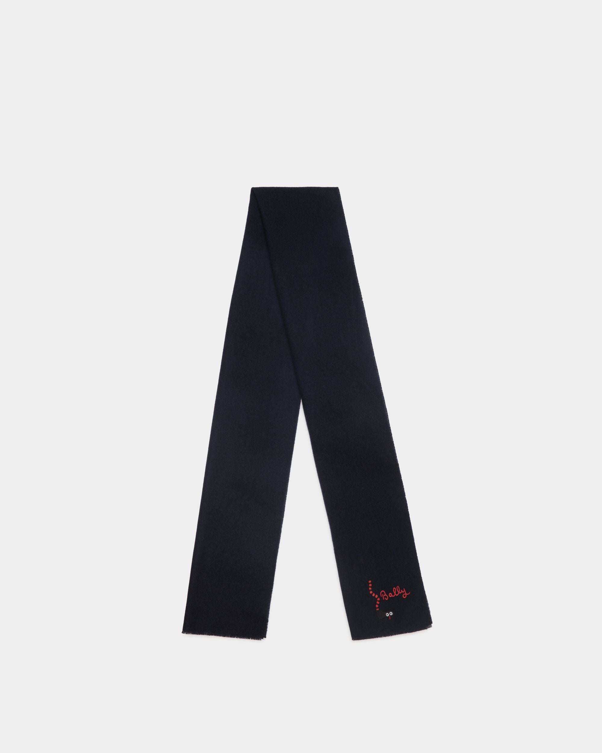 Schal Aus Wolle In Navy Blue - Herren - Bally - 01