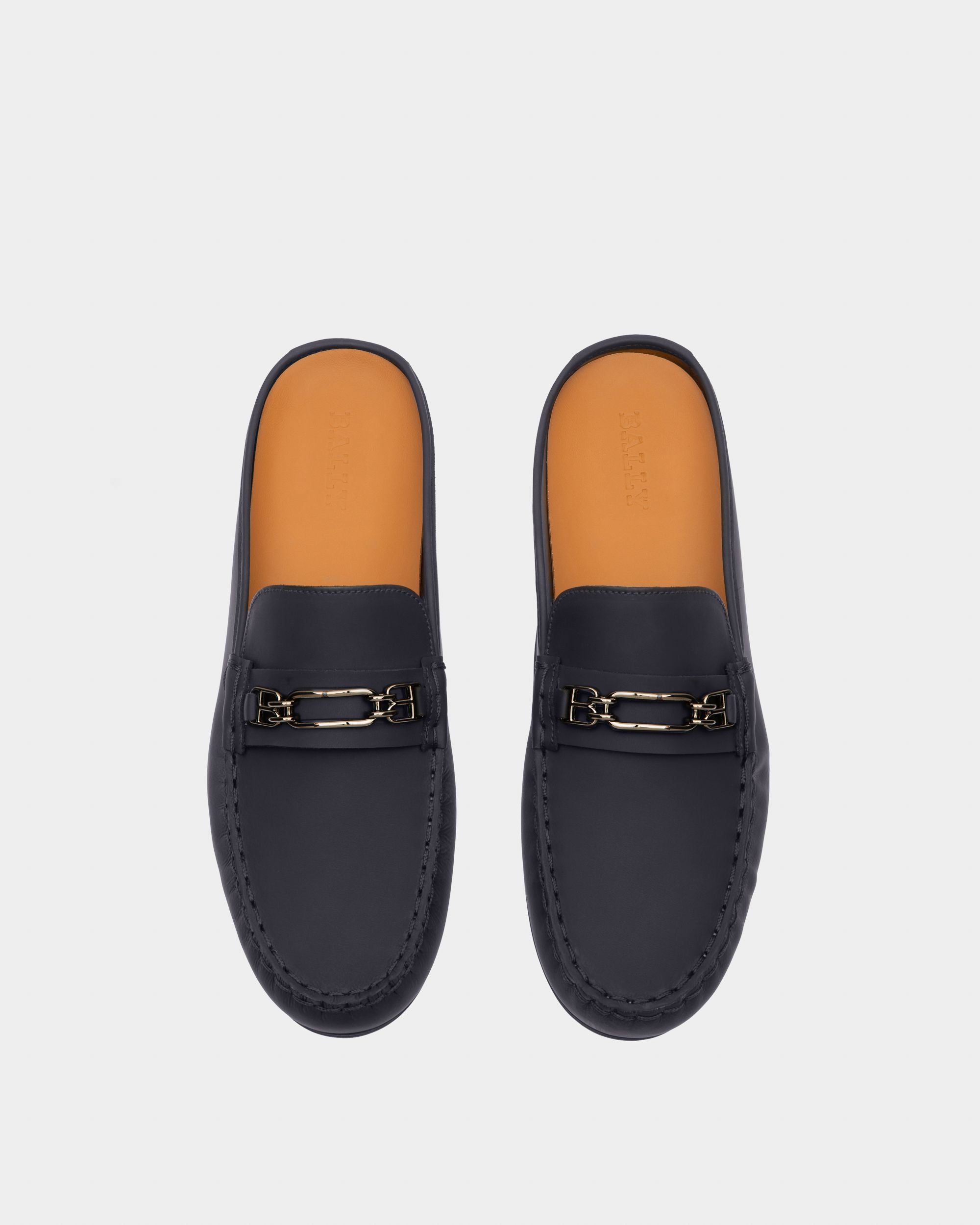 Villeneuve Driver-Schuh Aus Gummibeschichtetem Leder In Navy Blue - Herren - Bally - 02