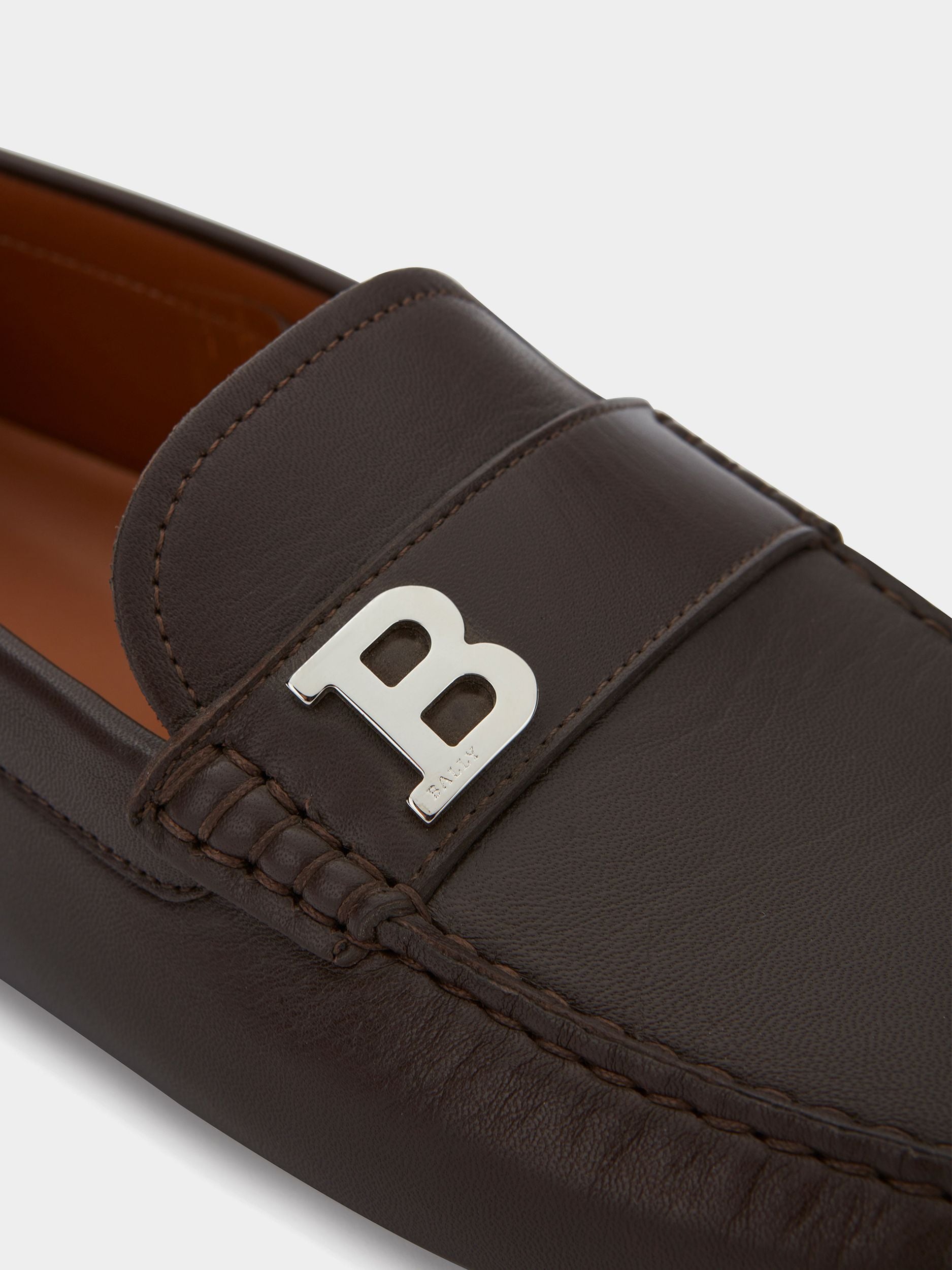 Mens Brown Leather Driving Shoes - Herren - Bally - 04