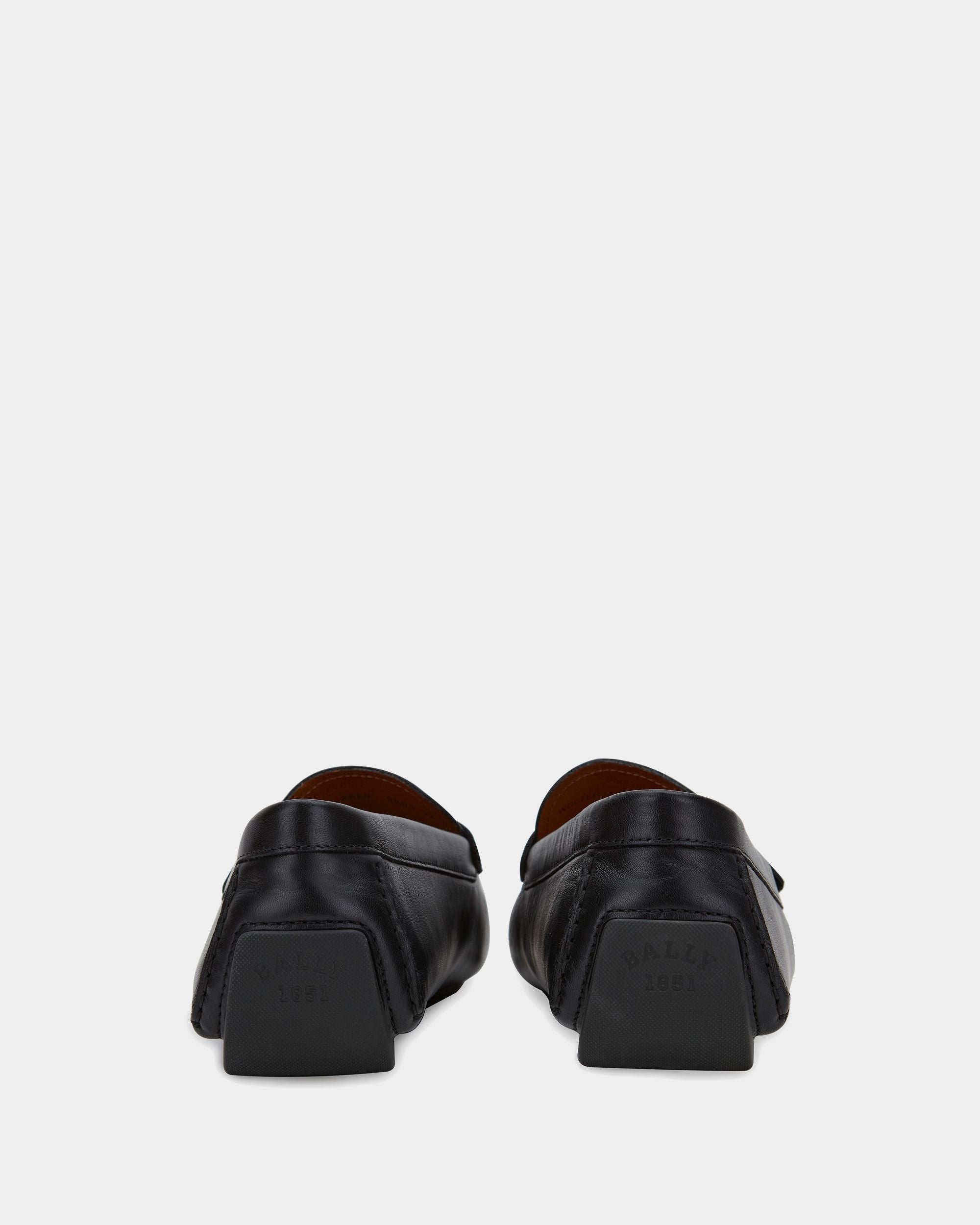 Men's Black Leather Driving Shoes - Herren - Bally - 02