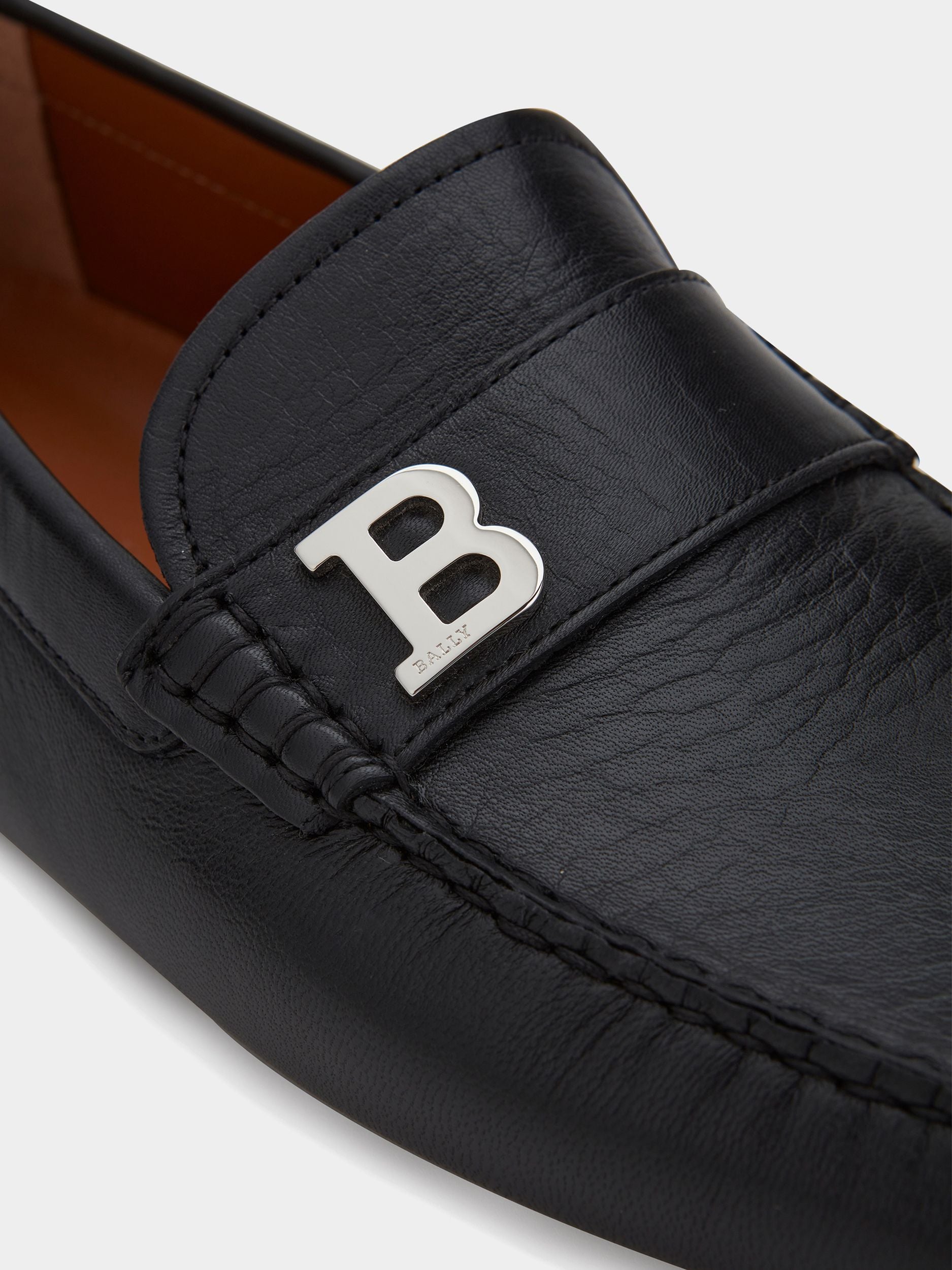 Men's Black Leather Driving Shoes - Herren - Bally - 04