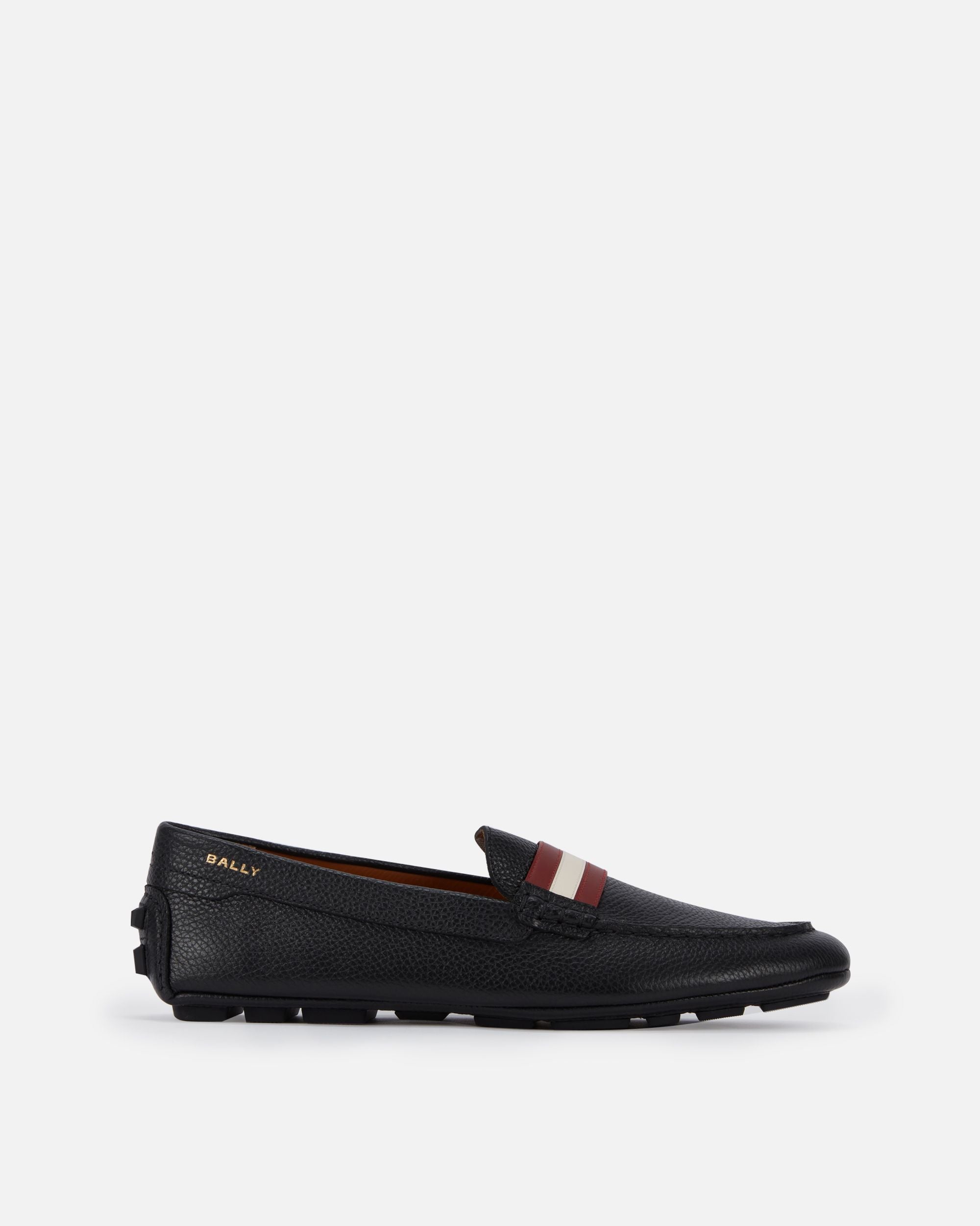 Kerbs Driver-Schuh Aus Genarbtem Leder In Schwarz - Herren - Bally - 01