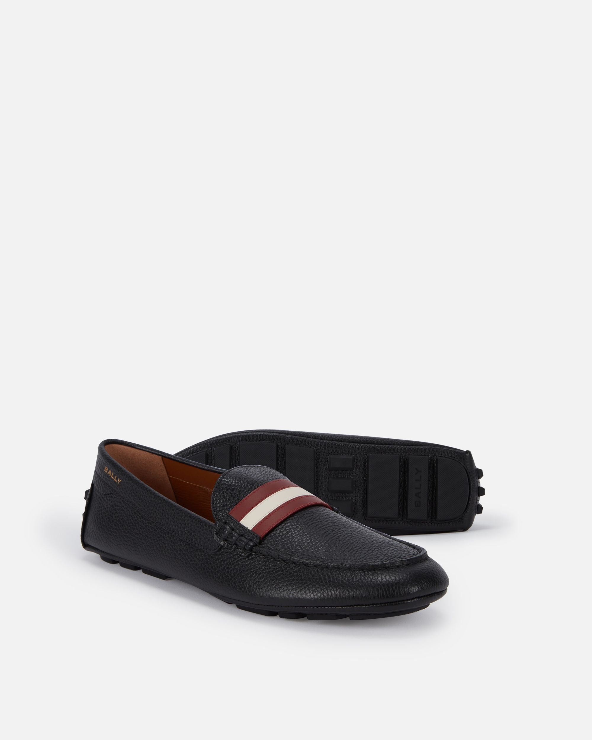 Kerbs Driver-Schuh Aus Genarbtem Leder In Schwarz - Herren - Bally - 04