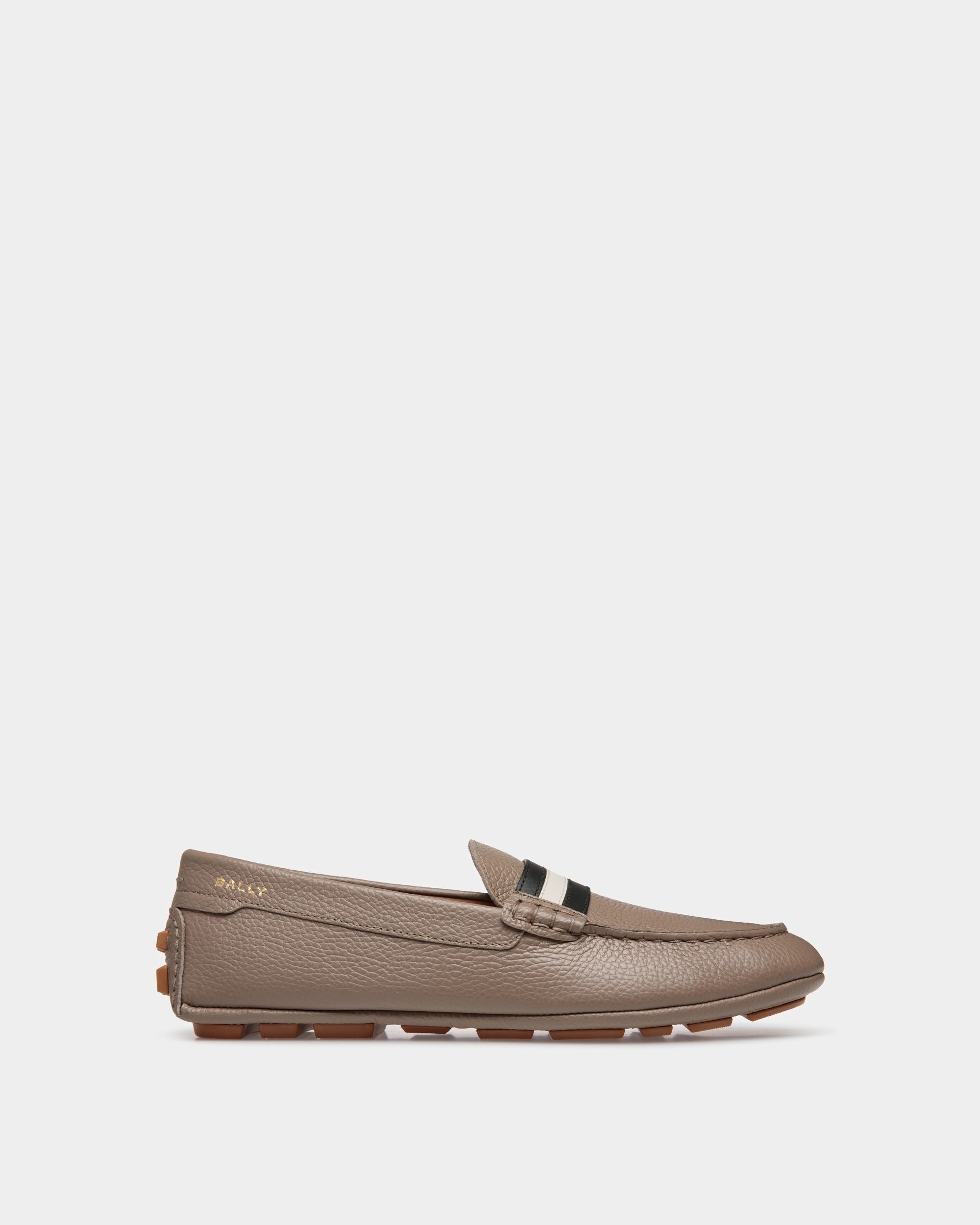 Kerbs Driver-Schuh Aus Genarbtem Leder In Beige - Herren - Bally - 01