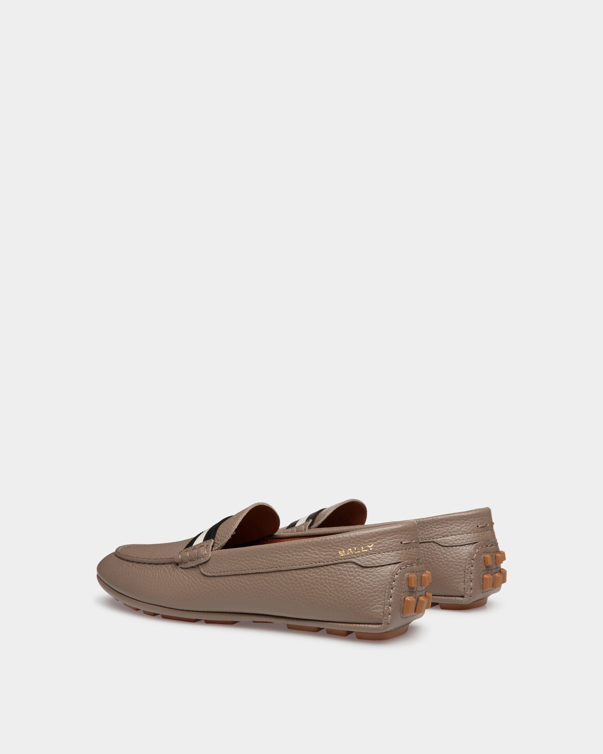 Kerbs Driver-Schuh Aus Genarbtem Leder In Beige - Herren - Bally - 03