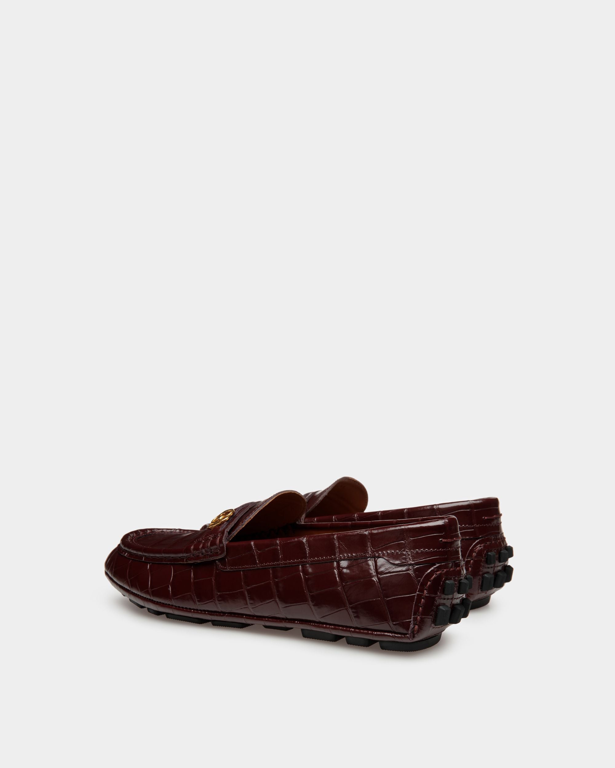 Kerbs Driver-Schuh Aus Braunem Leder Mit Kroko-Print - Herren - Bally - 03