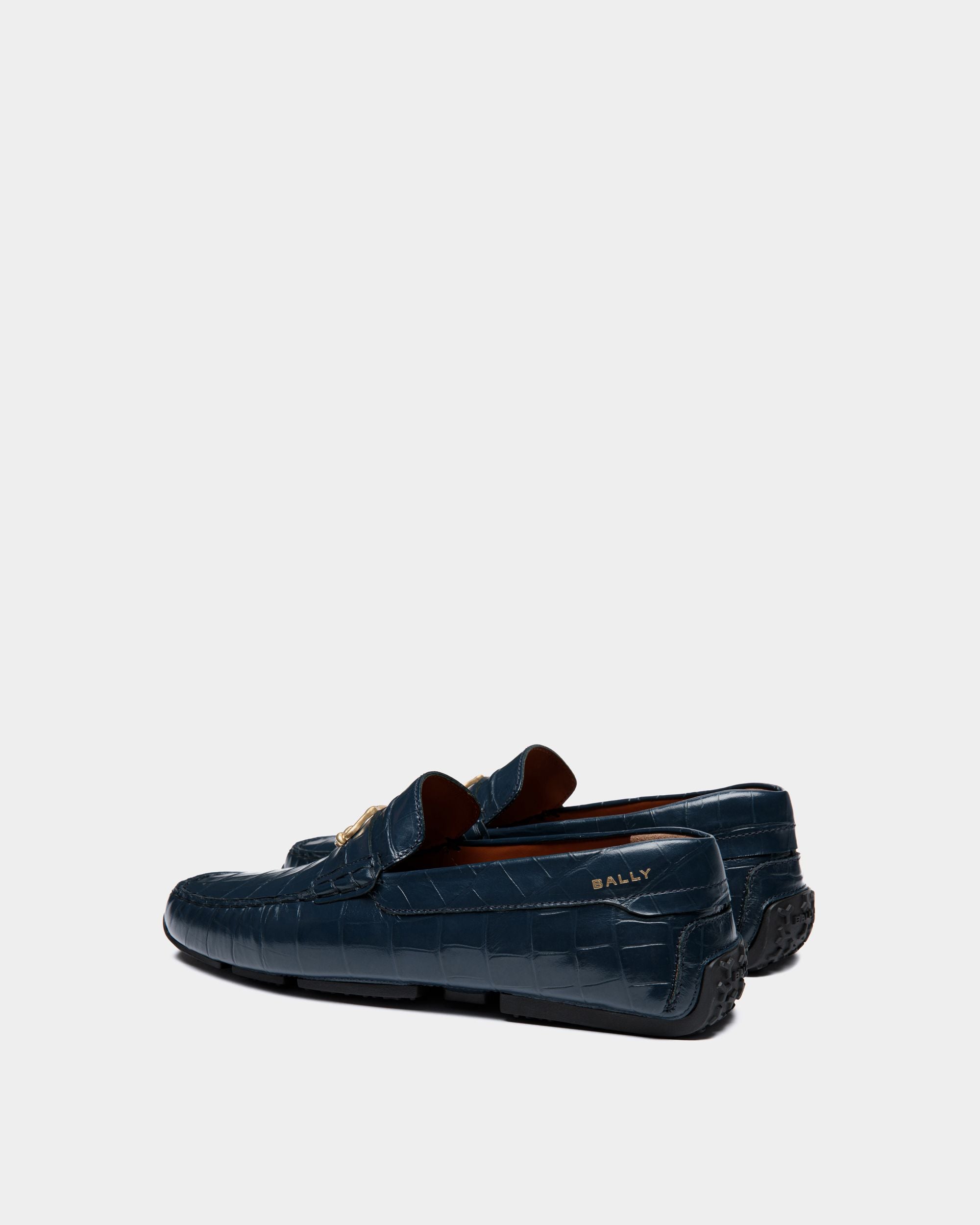 Pilot Drivers In Blue Leather - Herren - Bally - 03