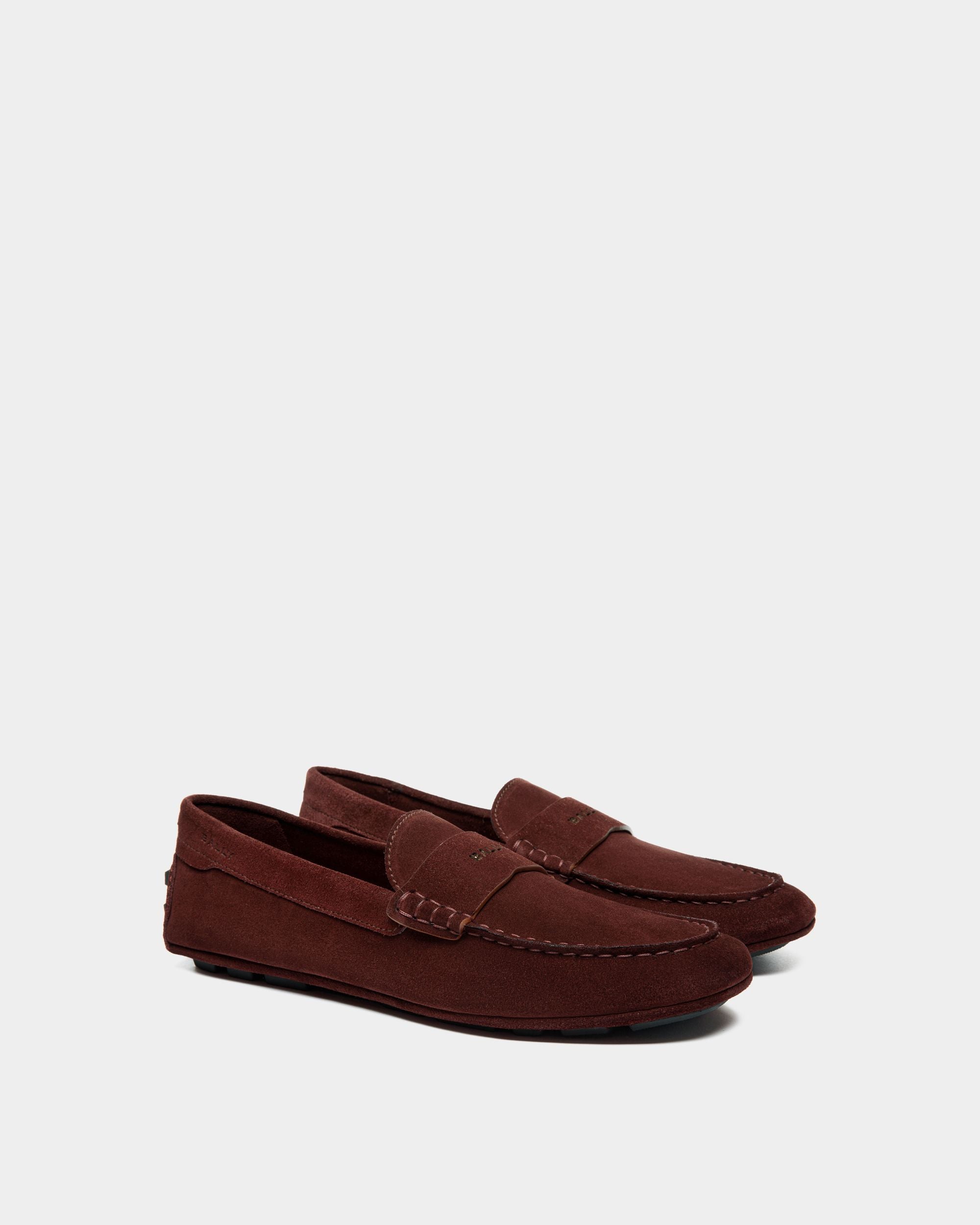 Kerbs Driver-Schuhe Aus Veloursleder In Bordeaux - Herren - Bally - 02