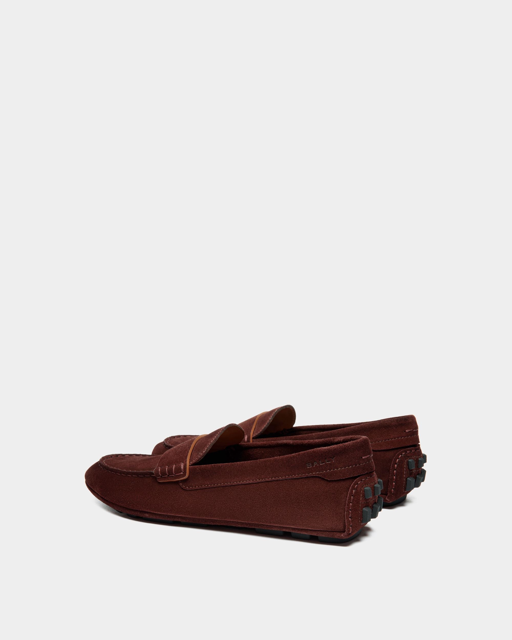 Kerbs Driver-Schuhe Aus Veloursleder In Bordeaux - Herren - Bally - 03