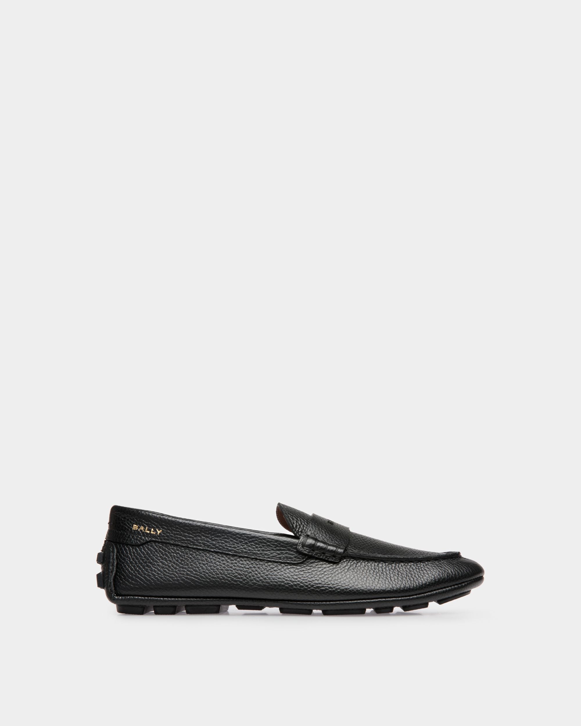 Kerbs Driver-Schuh Aus Genarbtem Leder In Schwarz - Herren - Bally - 01