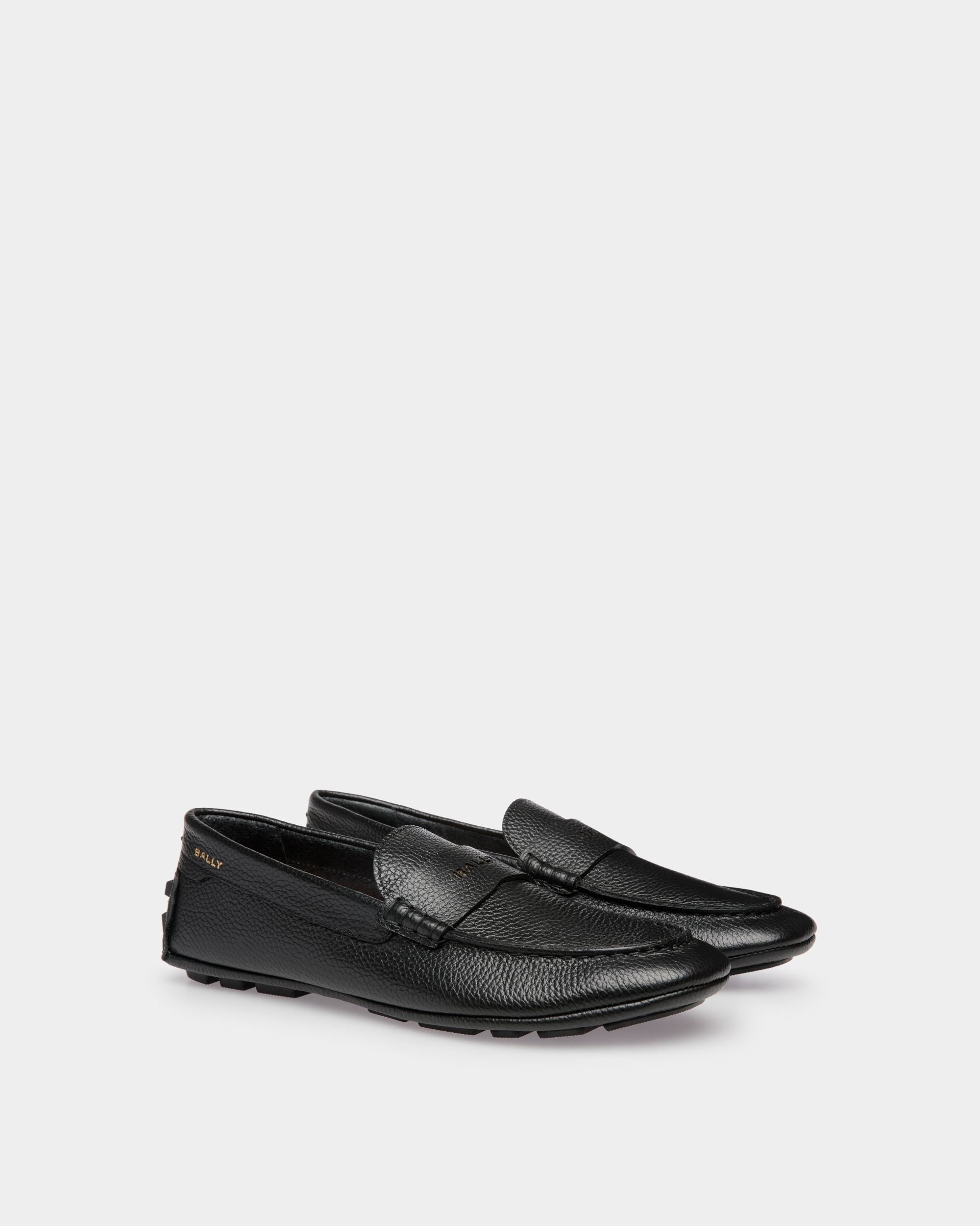Kerbs Driver-Schuh Aus Genarbtem Leder In Schwarz - Herren - Bally - 02