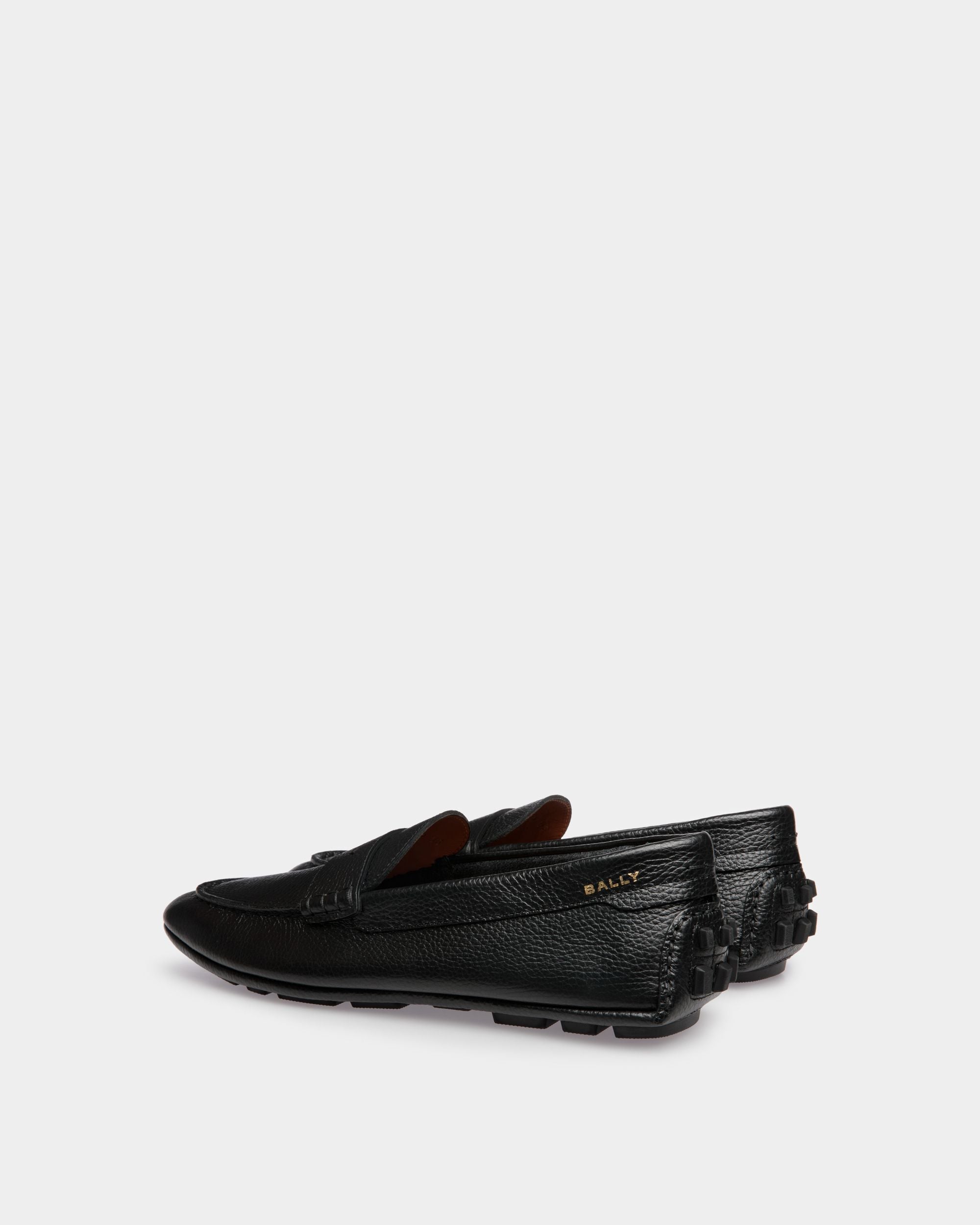 Kerbs Driver-Schuh Aus Genarbtem Leder In Schwarz - Herren - Bally - 03